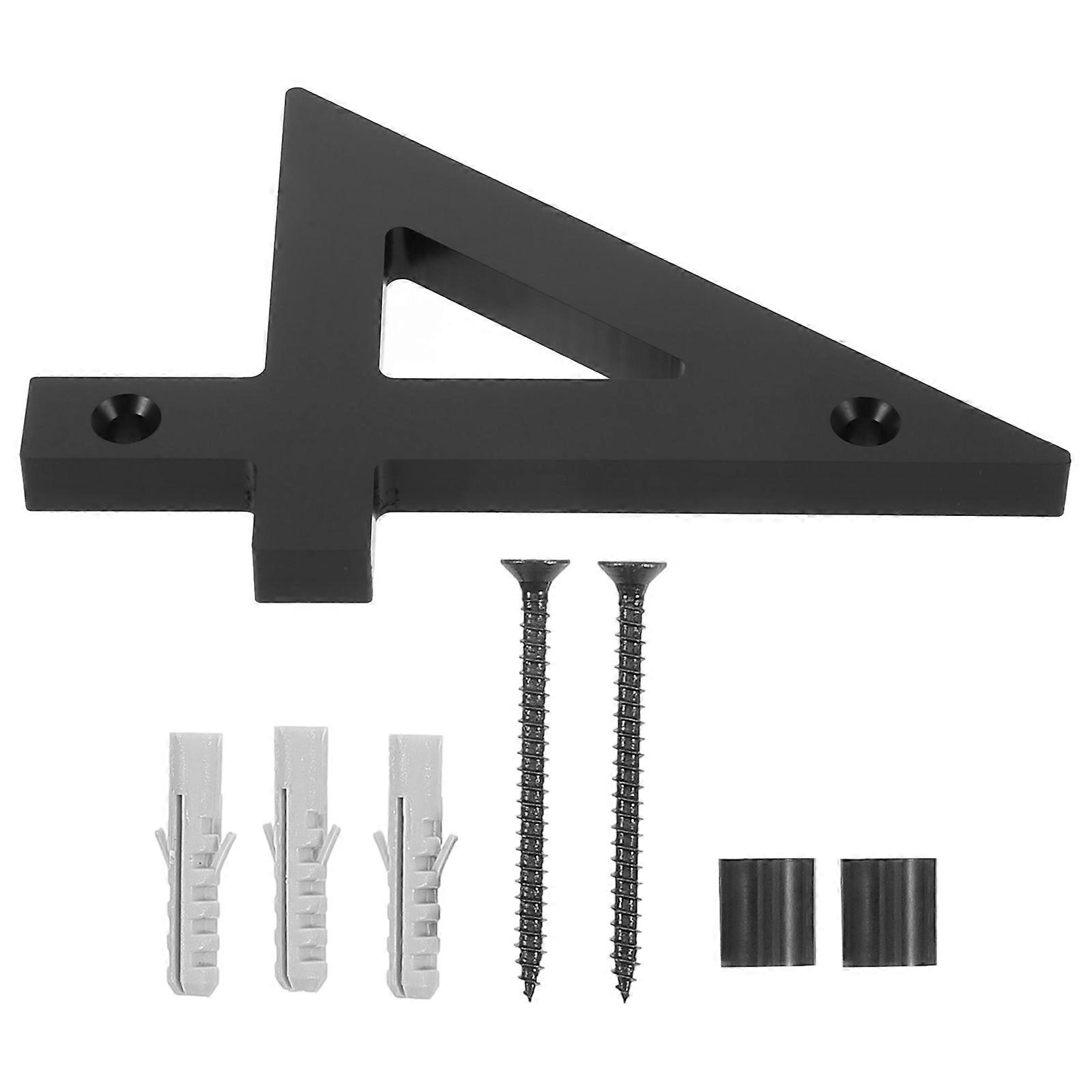 Street Address Sign 2Pcs Modern House Number 4 For Easy Installation On Garden Mailbox In Black Color With Clear Visibility
