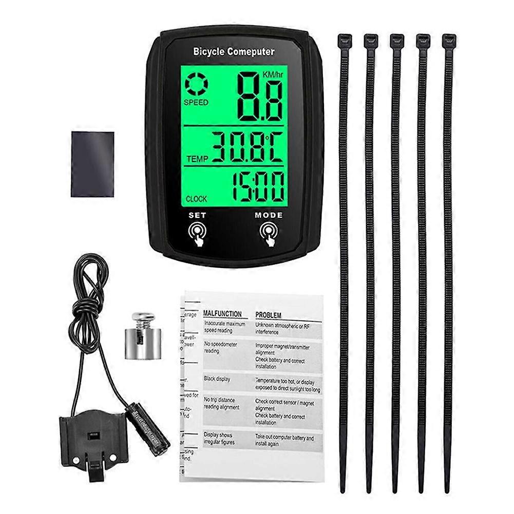 Waterproof Wired LCD Digital Cycle Bike Computer Bicycle Speedometer Odometer C0 W0V1