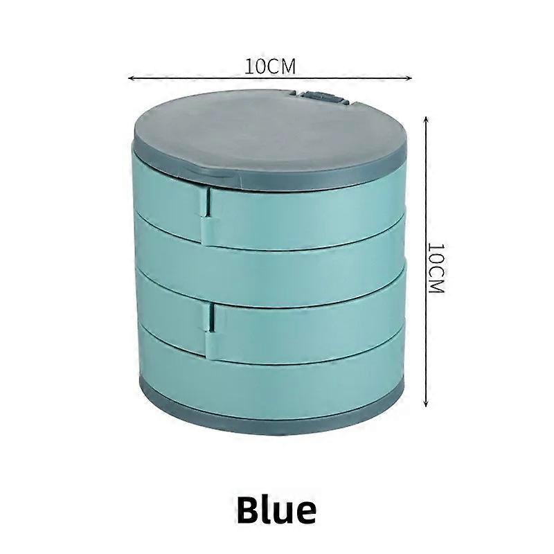 Large Capacity Multi-Layer Earring And Necklace Jewelry Box with Mirror Dustproof Rotating Storage Organizer Plastic Material
