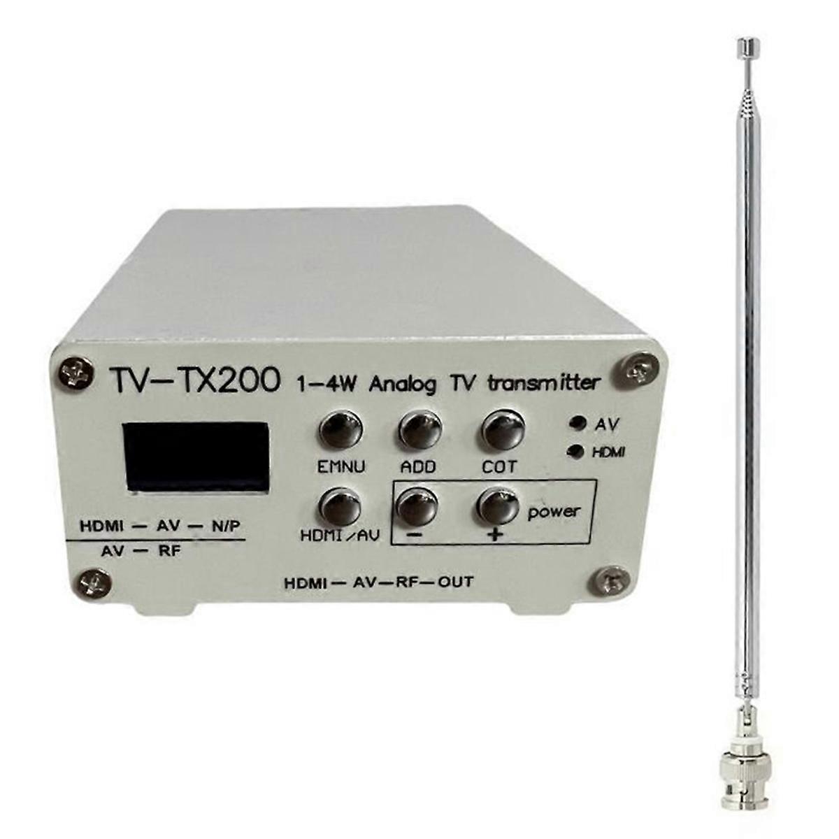 TV-TX200 Analog TV Transmitter VHF/UHF Support HD/AV Signal Input Analog Signal Transmitter with Tel
