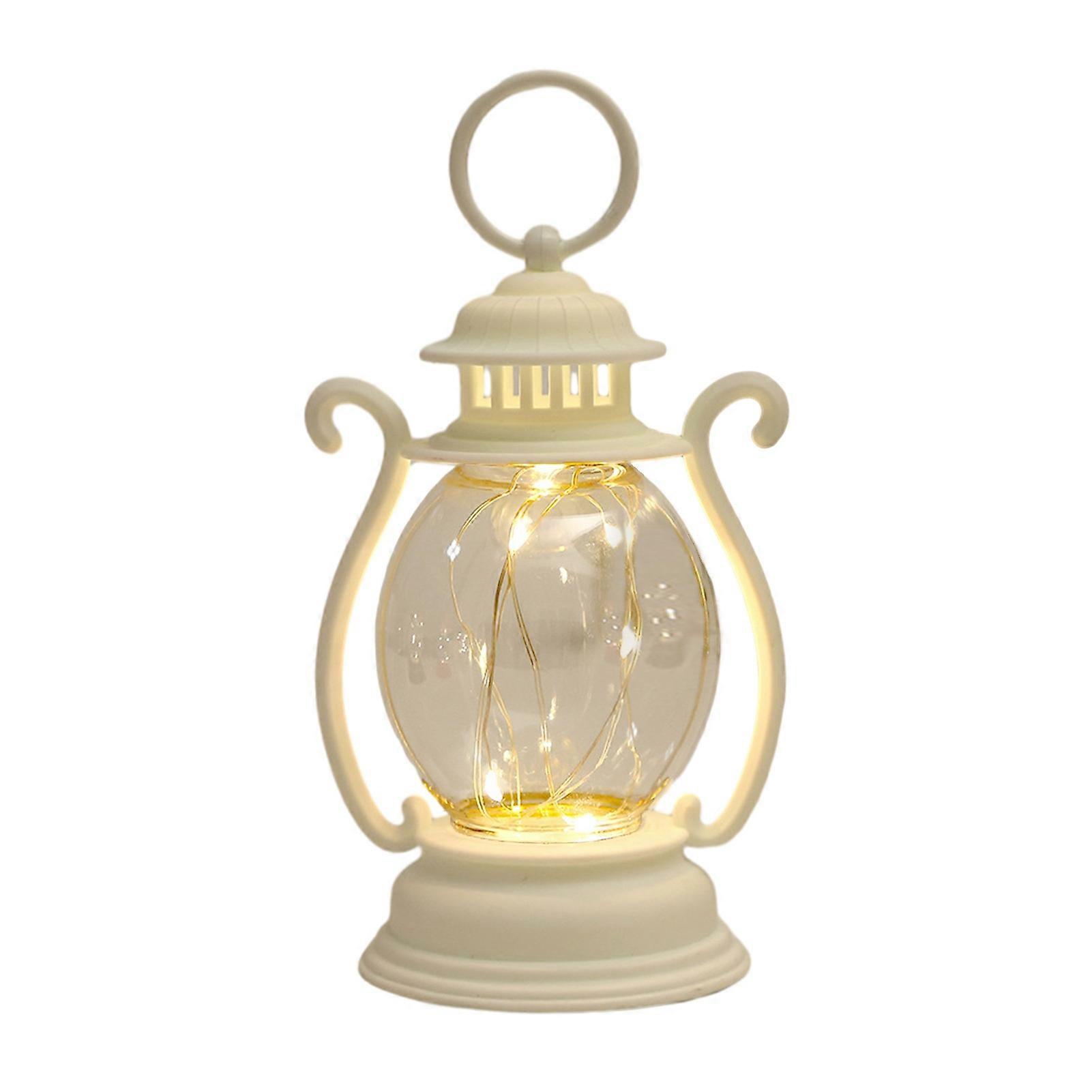 Retro Style LED Hanging Lantern with Hook Soft Lighting Battery-Powered Desktop LED Night Light Party Decoration