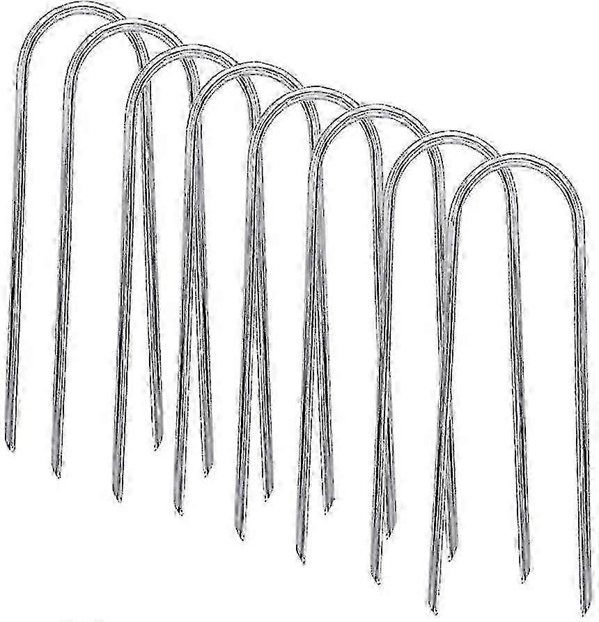 8pcs Heavy Duty U Type Wind Stakes with Sharp Ends - Trampoline Ground Anchor for Safety