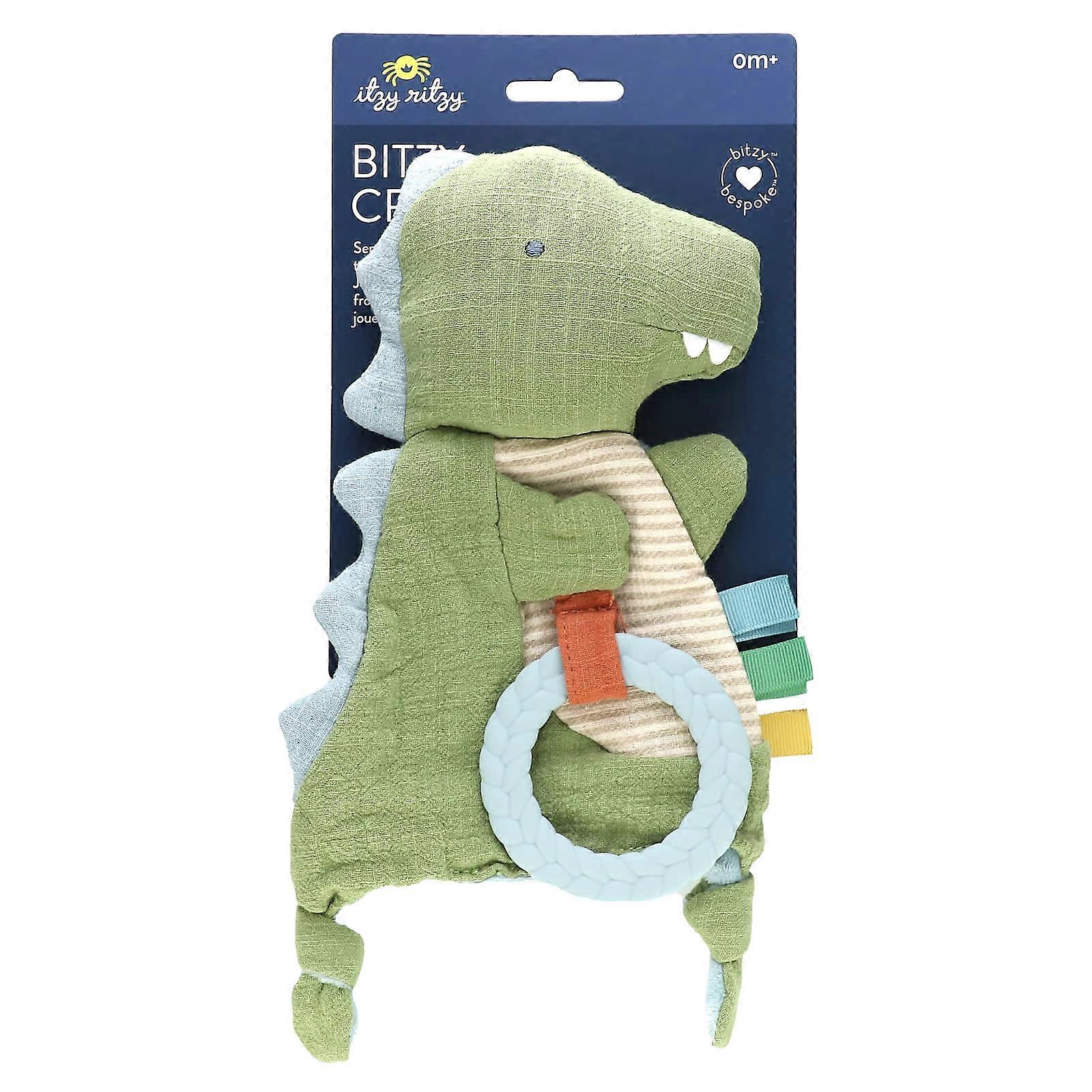 Bitzy Crinkle, Sensory Crinkle Toy with Teether, 0 Months+, Dino , 1 Count