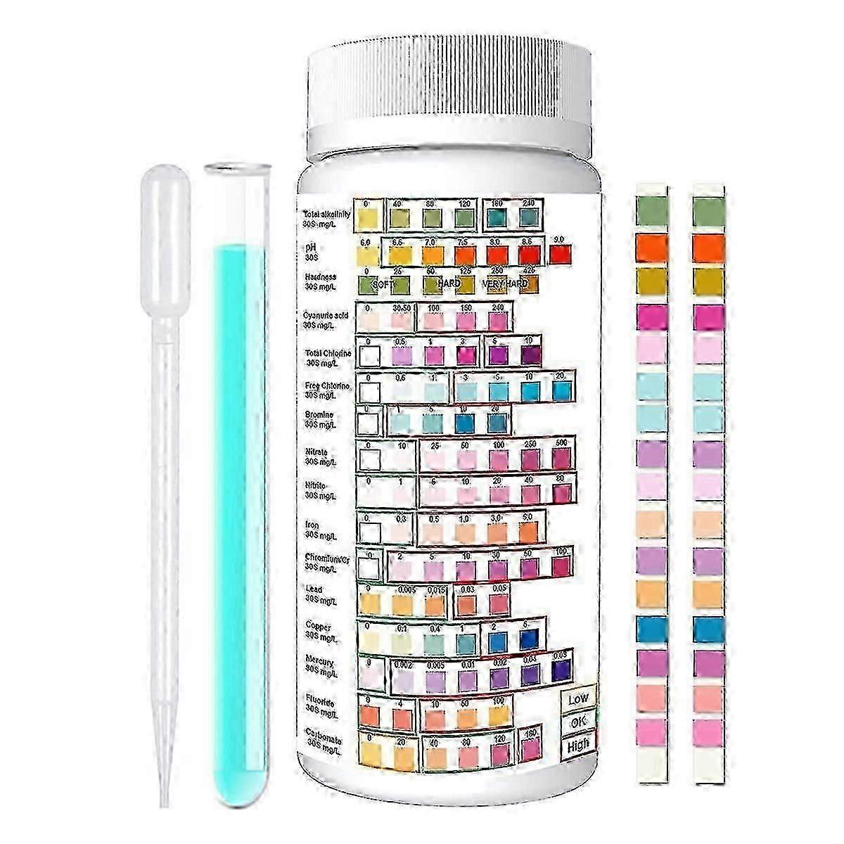 16 in 1 Drinking Water Test Kit 100 Strips Home Water Quality Measurement Testing Sete