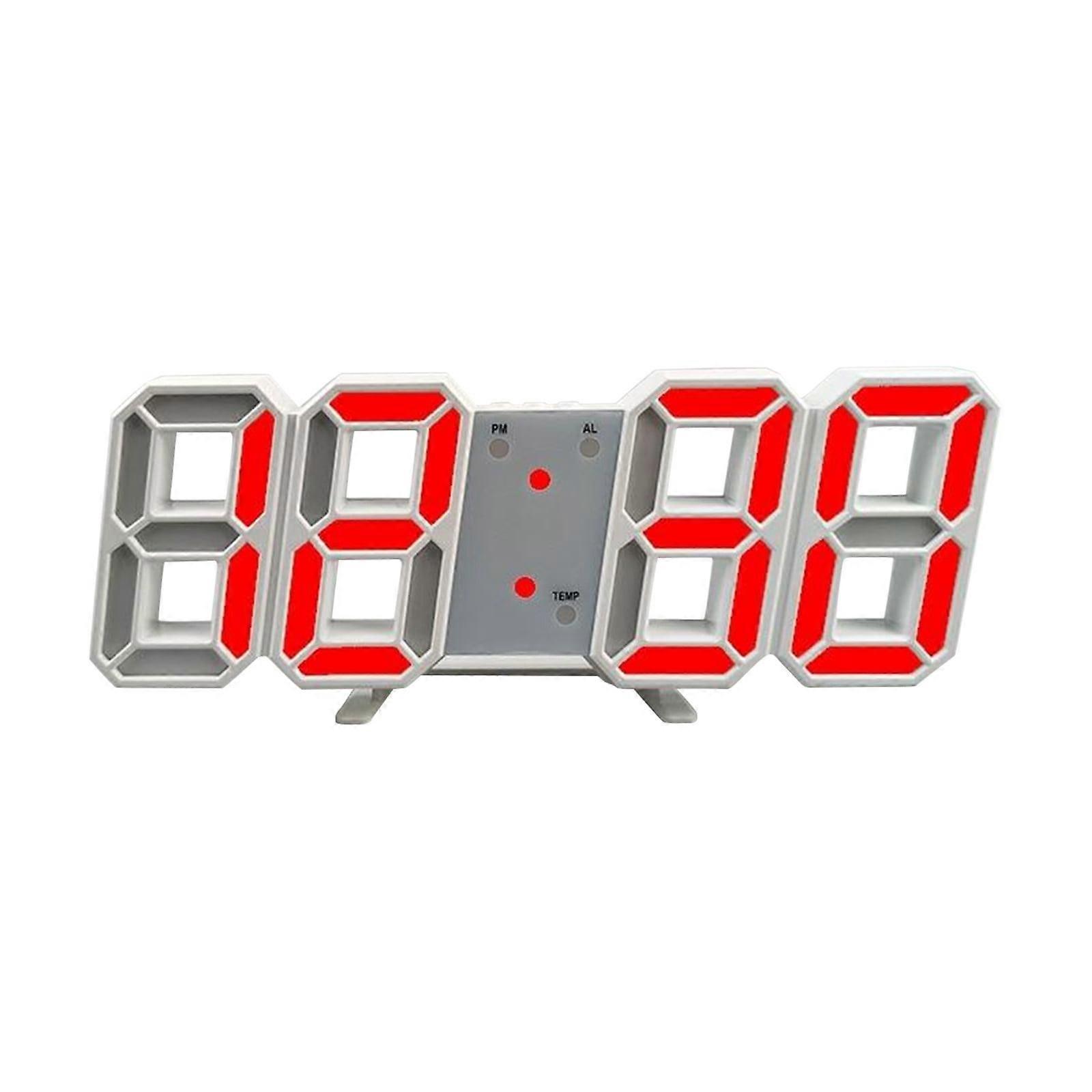 Herrnalise 3D Smart Stereo Alarm Clock LED Clock Temperature Clock Korean Living Room 3D Wall Clock Digital Desk Clock Electronics for the Home