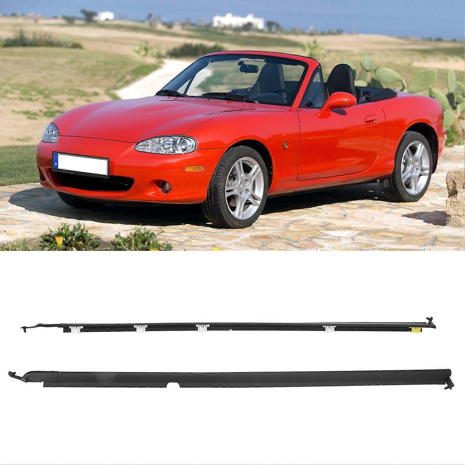 2PCS Weatherstrip Seals Door Glass Window NA01 59 810F Left Right Replacement For Mazda Miata MX‑5 1990 to 2005 