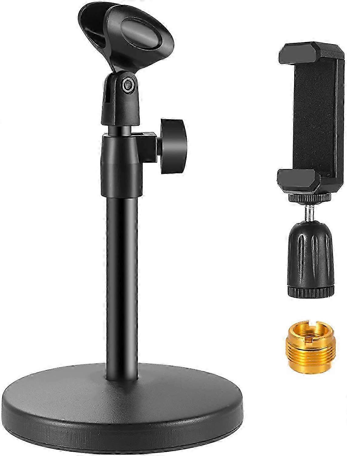 Desktop microphone stand for recording, adjustable 10"-14.5", sturdy metal