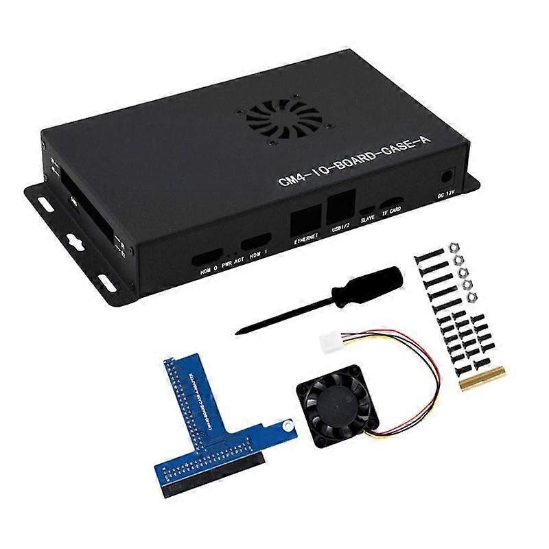 Metal Frosted Case with Fan for RPi Compute Module 4 IO Board Mini Case