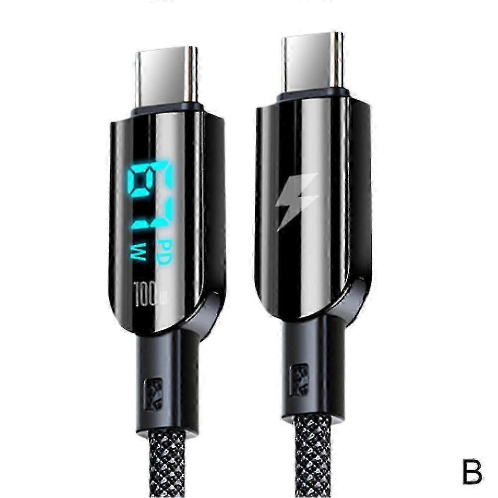 100W Digital Display Data Cable Type C USB PD Fast Charging Cables