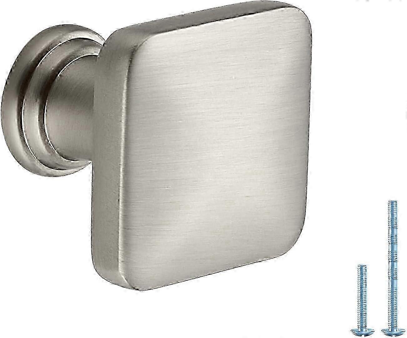 25 Pack Cabinet Knobs, Brushed Nickel Finish, Square Design for Kitchen_SZXM