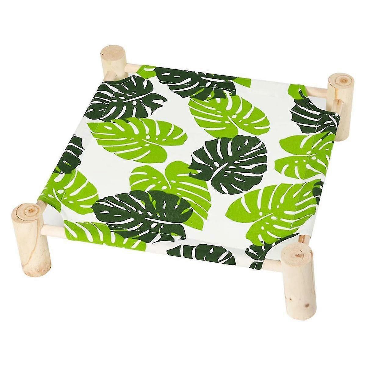 犬のハンモックベッド小型犬用ベッド、夏用の木製高架冷却屋外ベッド、屋内用ベッド