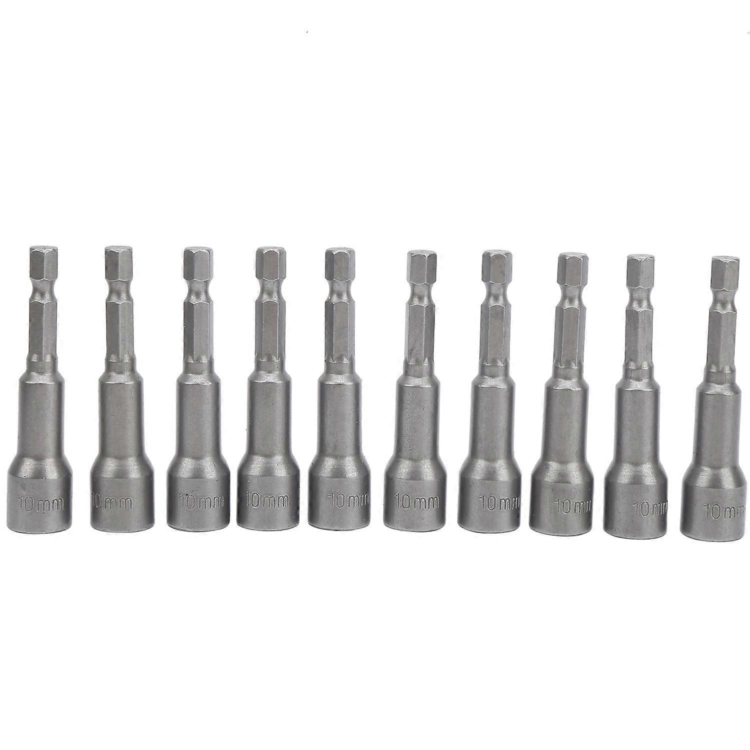 10Pcs Hex Socket Set with Strong Magnetic Chrome Vanadium Steel Accessories 10mm