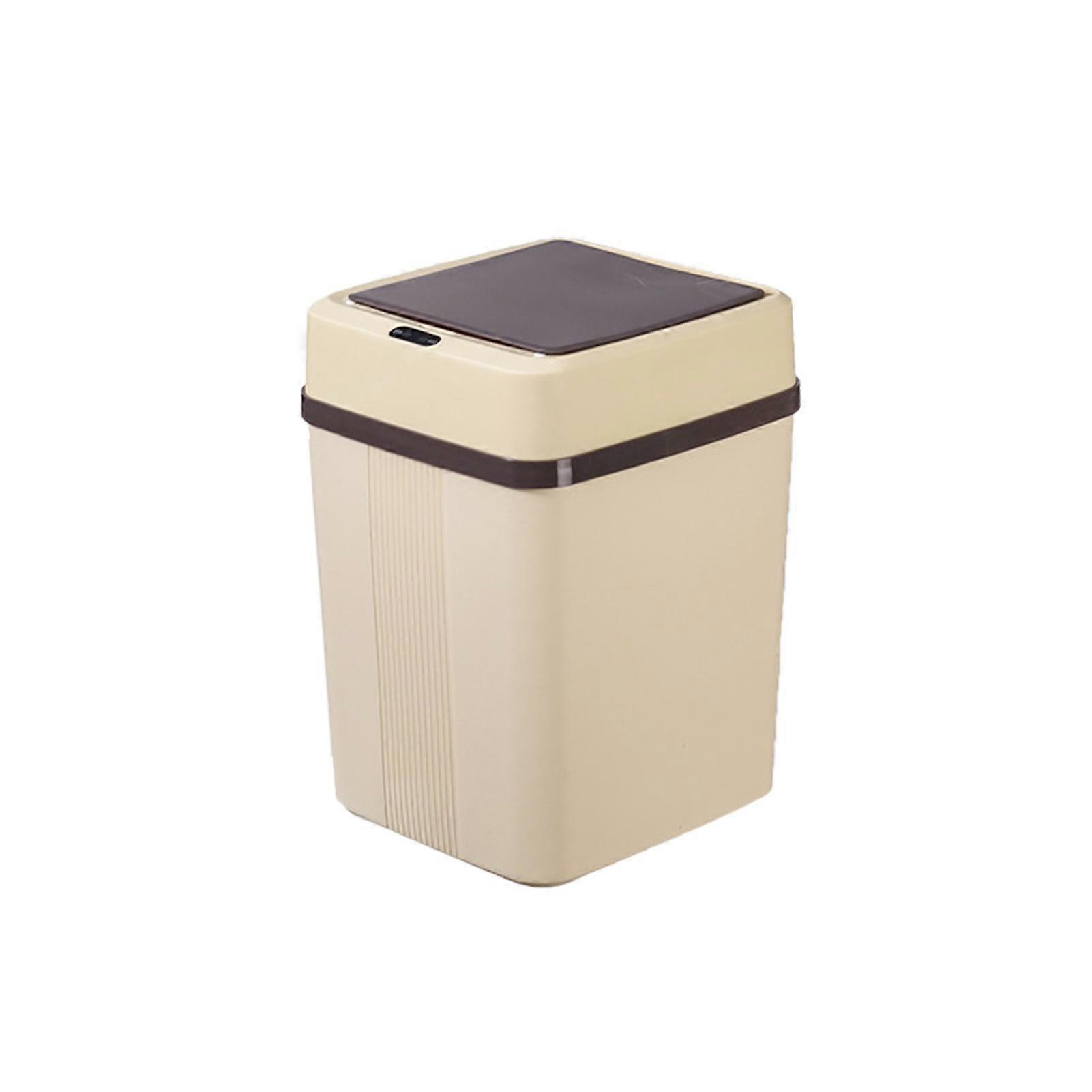 Trash Can 12L Smart Sensor Stable Dealing Cover Simple Style Automatic Touchless Garbage Bin for
