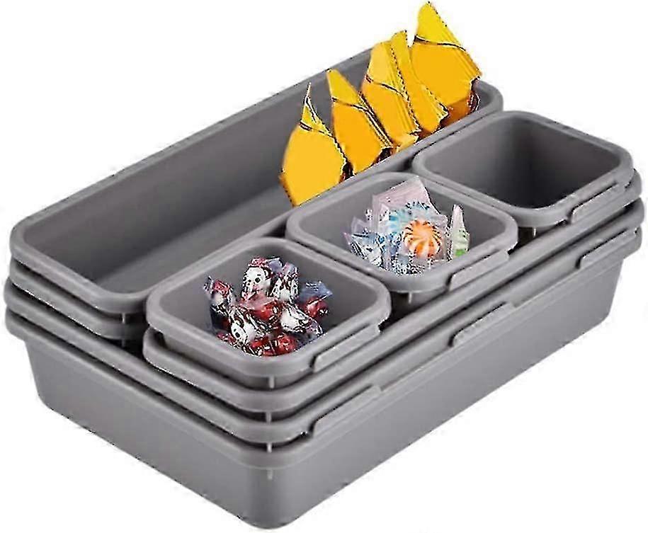 Desk Drawer Organizer Set for Office and Home Use, Expandable Storage Boxes for Makeup and Small Items, Stackable Drawer Divider System (8PCS)