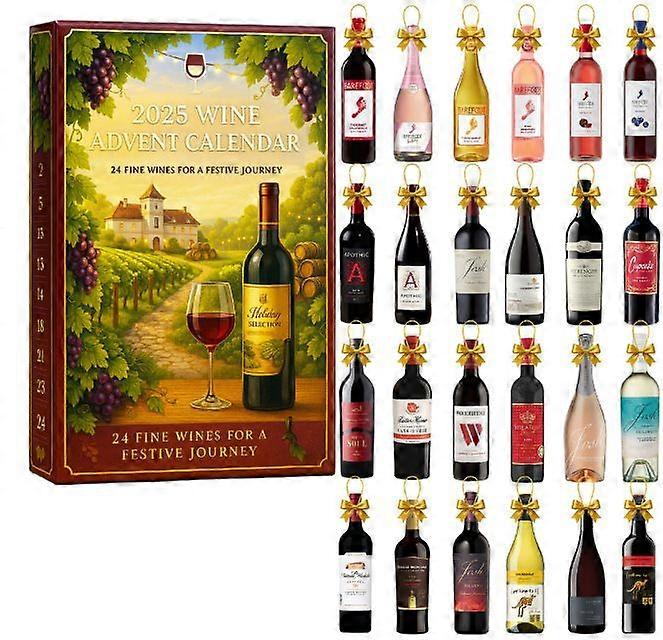 Christmas Advent Calendar Blind Box - Acrylic Ornament - New Wine Advent Calendar, Wine A - Wine Edition