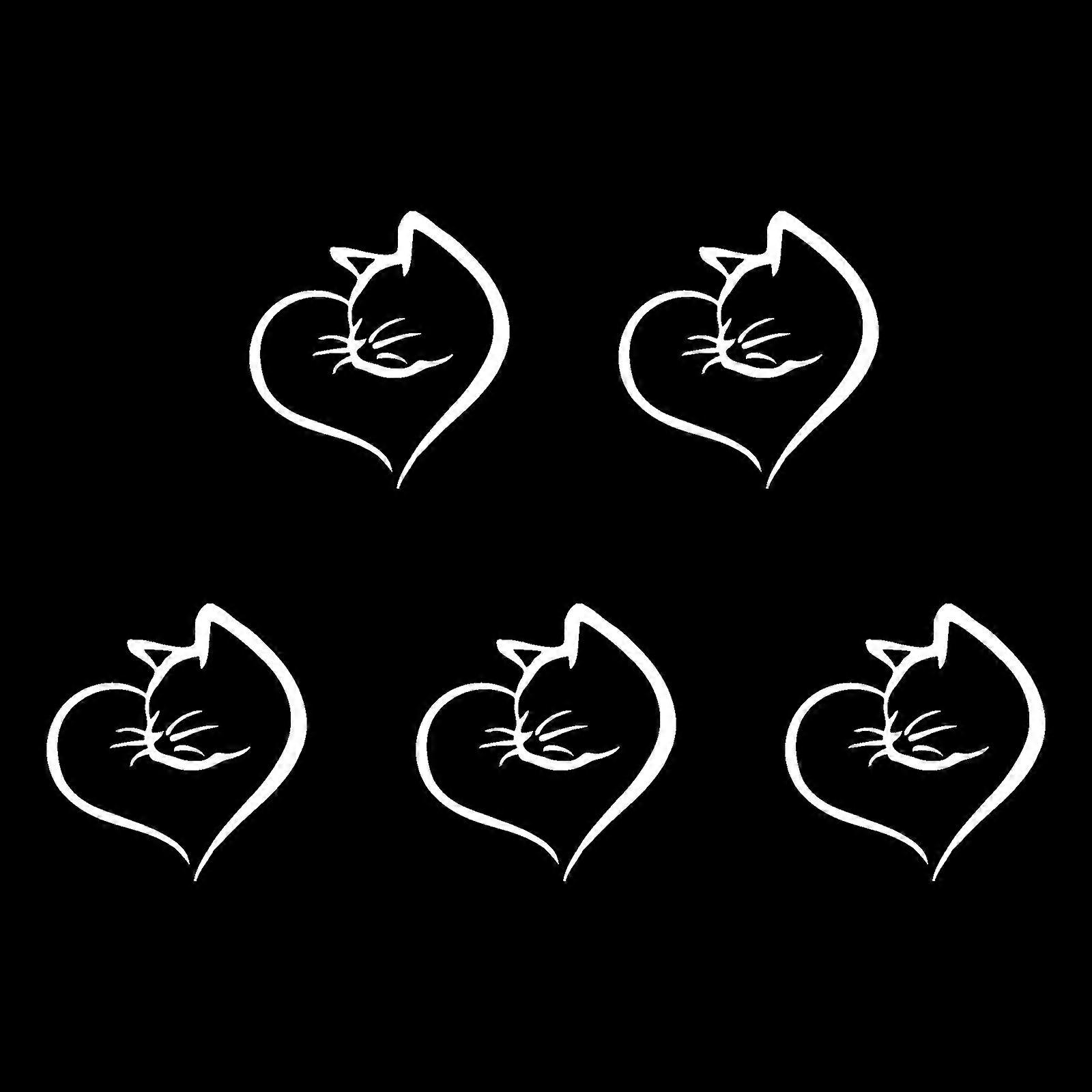 Personalizes Cats Heart Design Automotive Sticker Waterproof Adhesive Reflective Surfaces for Rear Window Customization Multicolor