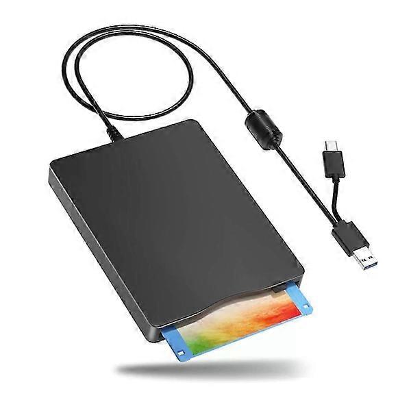 Floppy Drive Reader, 3.5 Inch External Floppy Drive with USB Type-C, Portable FDD Floppy Drive YC