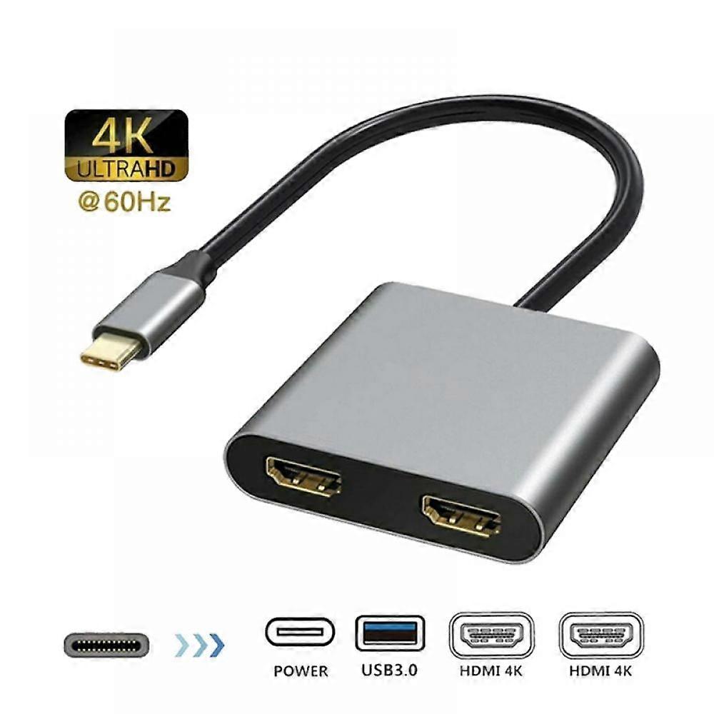 USB Type C Hub To Dual 4K HD H DMI USB 3.0 PD Charge Port USB-C Docking Station Adapter Support Dual-Screen Display For Ma CBook