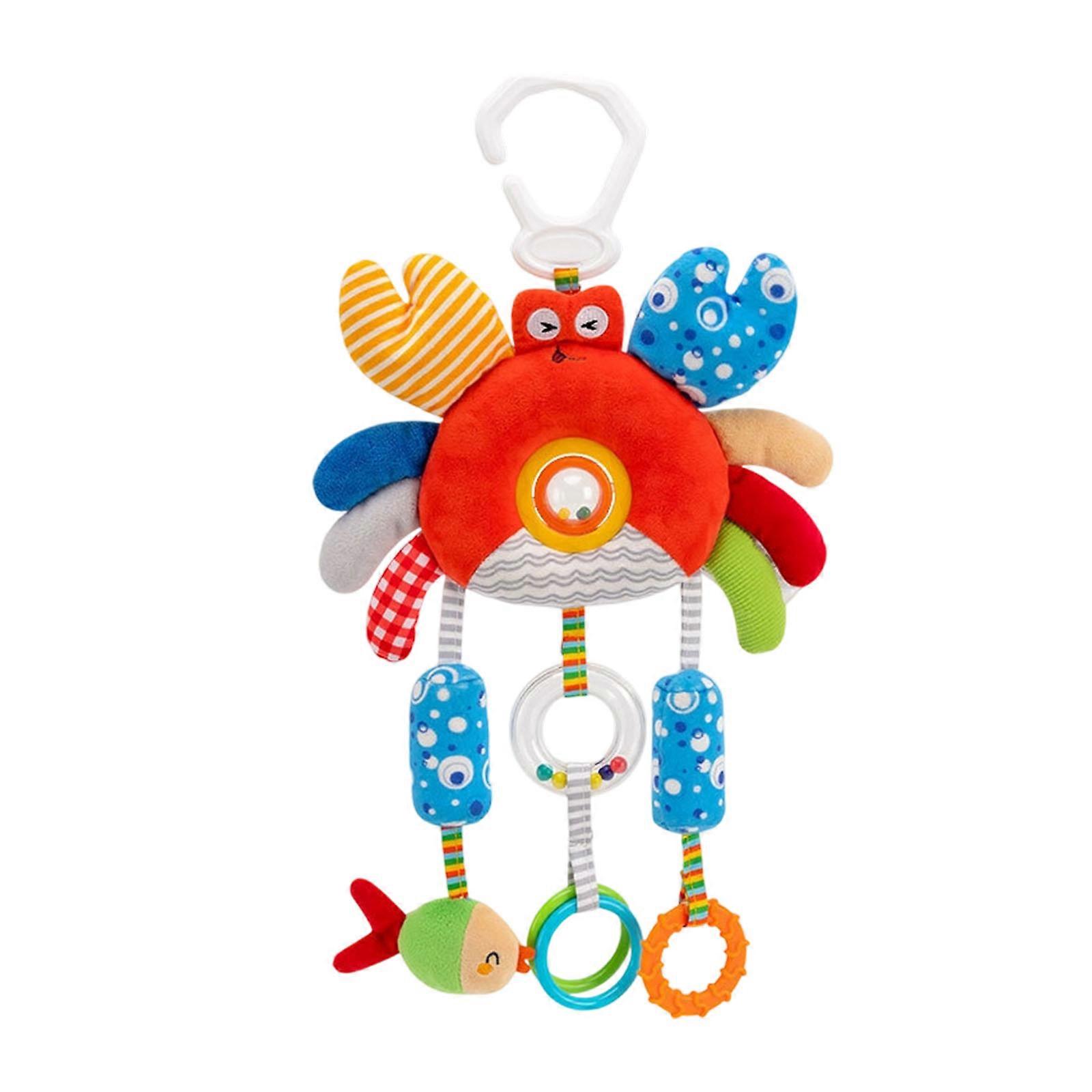 Interactive Rotating Plush Mobile For Strollers Cribs Promotes Color Recognition And Auditory Stimulation In Infants Multicolor