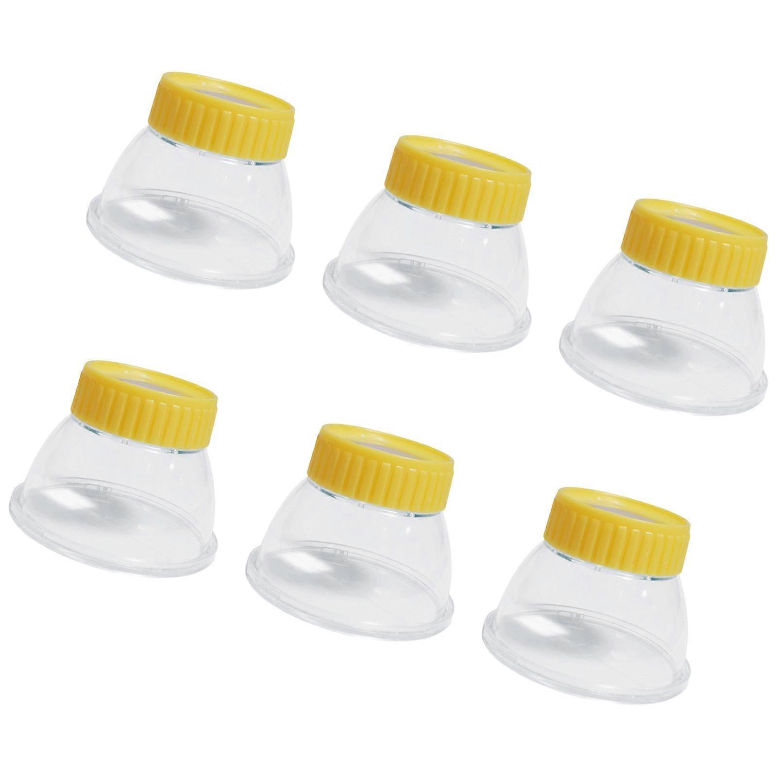 6PCS ABS Plastic Insect Collection Container With Magnified Lid And Measurement Lines For School Projects And Field Research  Yellow