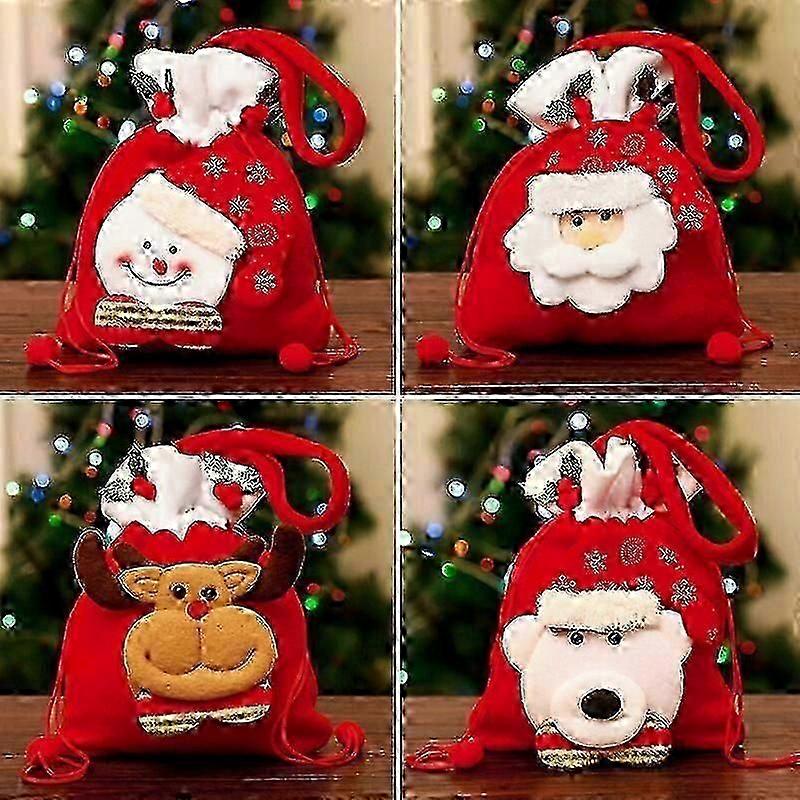 Christmas presents bag with festive Santa design