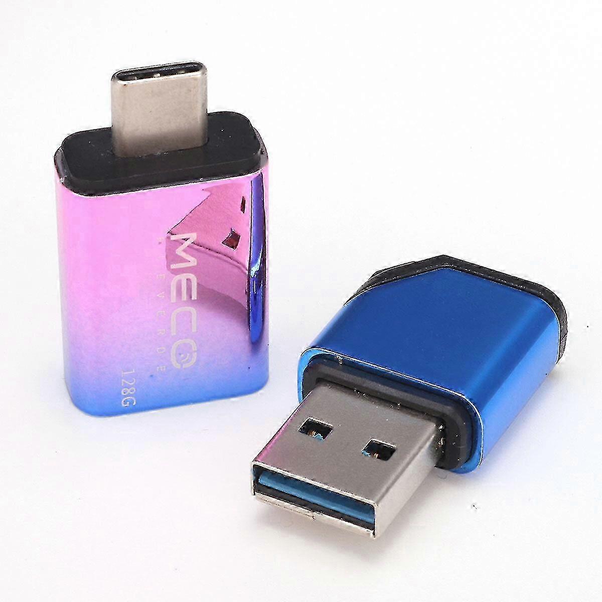 f 128G Usb3.0 Flash Drive With Type-c Adapter 2-in-1 Memory Stick Otg Usb Stick Pendrive 32g 64g Metal Thumb Drive