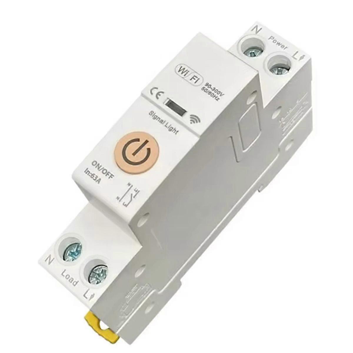 Tuya Smart Life 2.4GHz WiFi Circuit Breaker Switch 63A 1P+N with Timer Remote Control on Off Via App