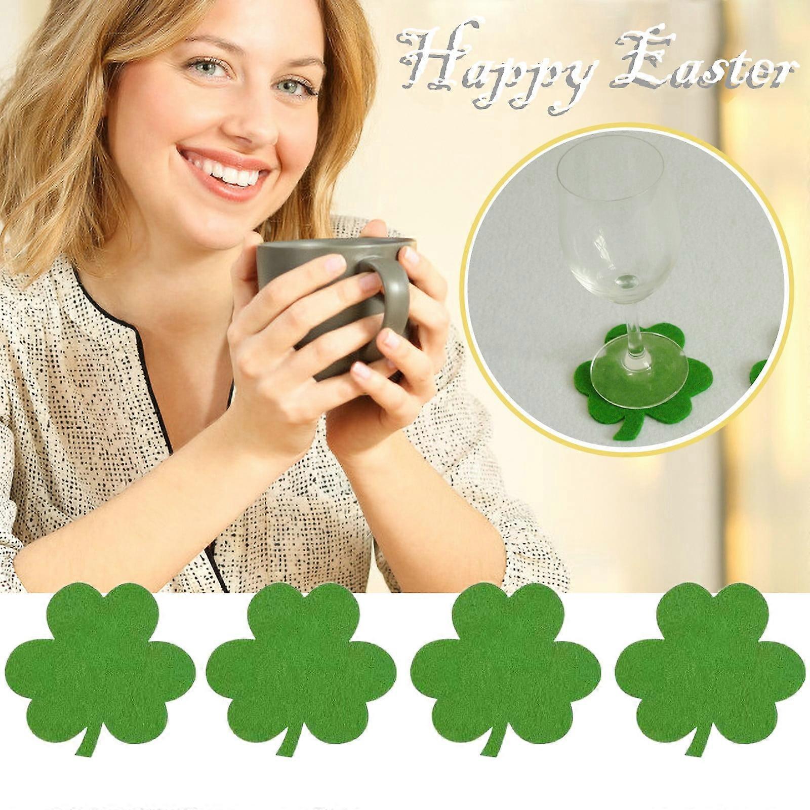 Kiplyki 4PC Easter Irish Day St. Patrick's Mat Place Mat Cup