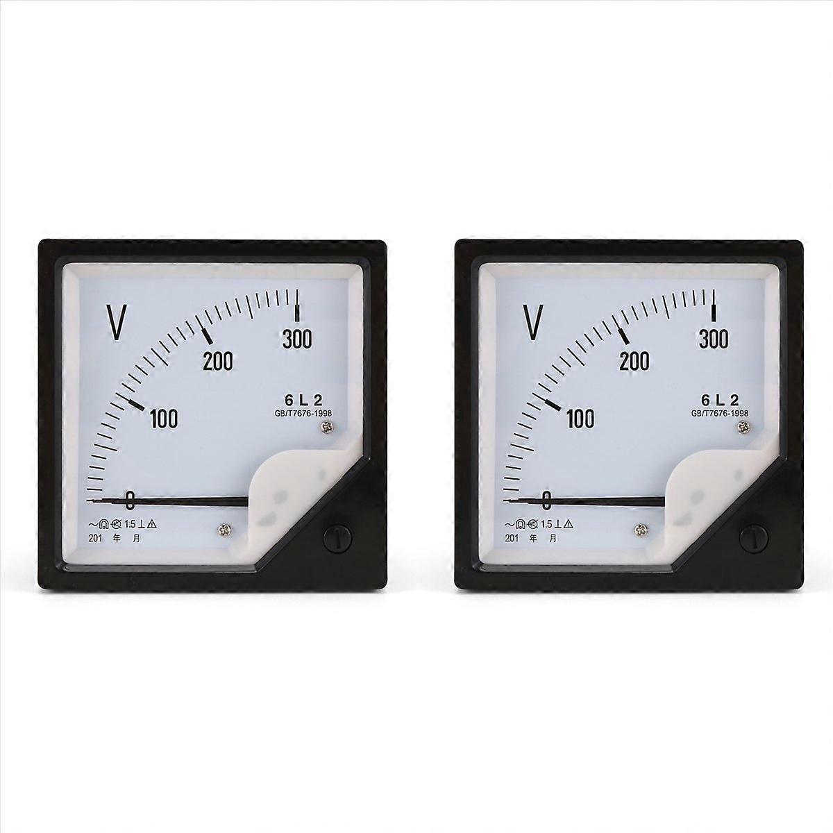 2X 6L2 Voltmeter AC 300V Pointer Type Voltage Meter Mechanical Header