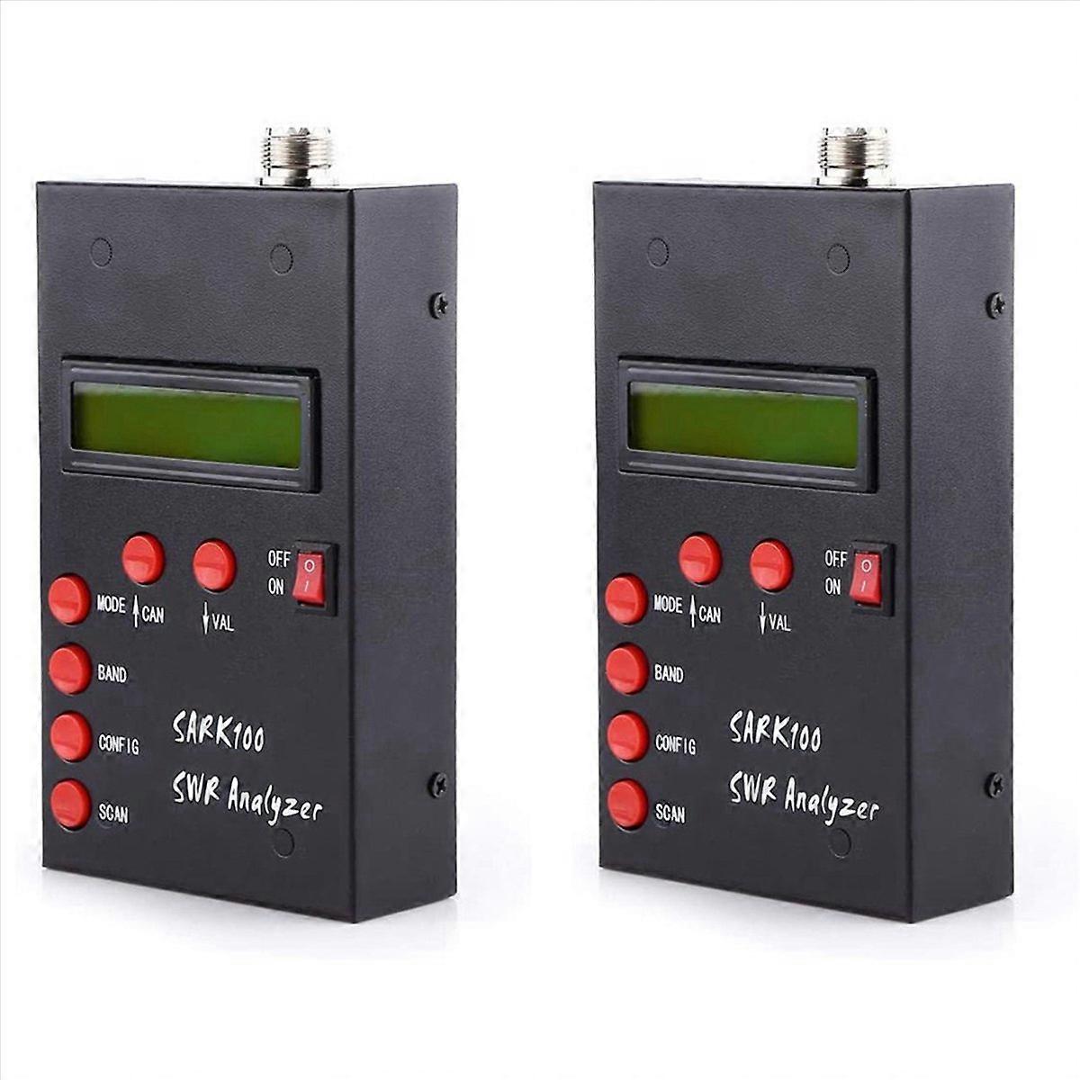 2X SARK100 Antenna Analyzer Meter 1-60MHz Shortwave SWR Antenna Analyzer with 1.0 to 9.99 SWR Usable