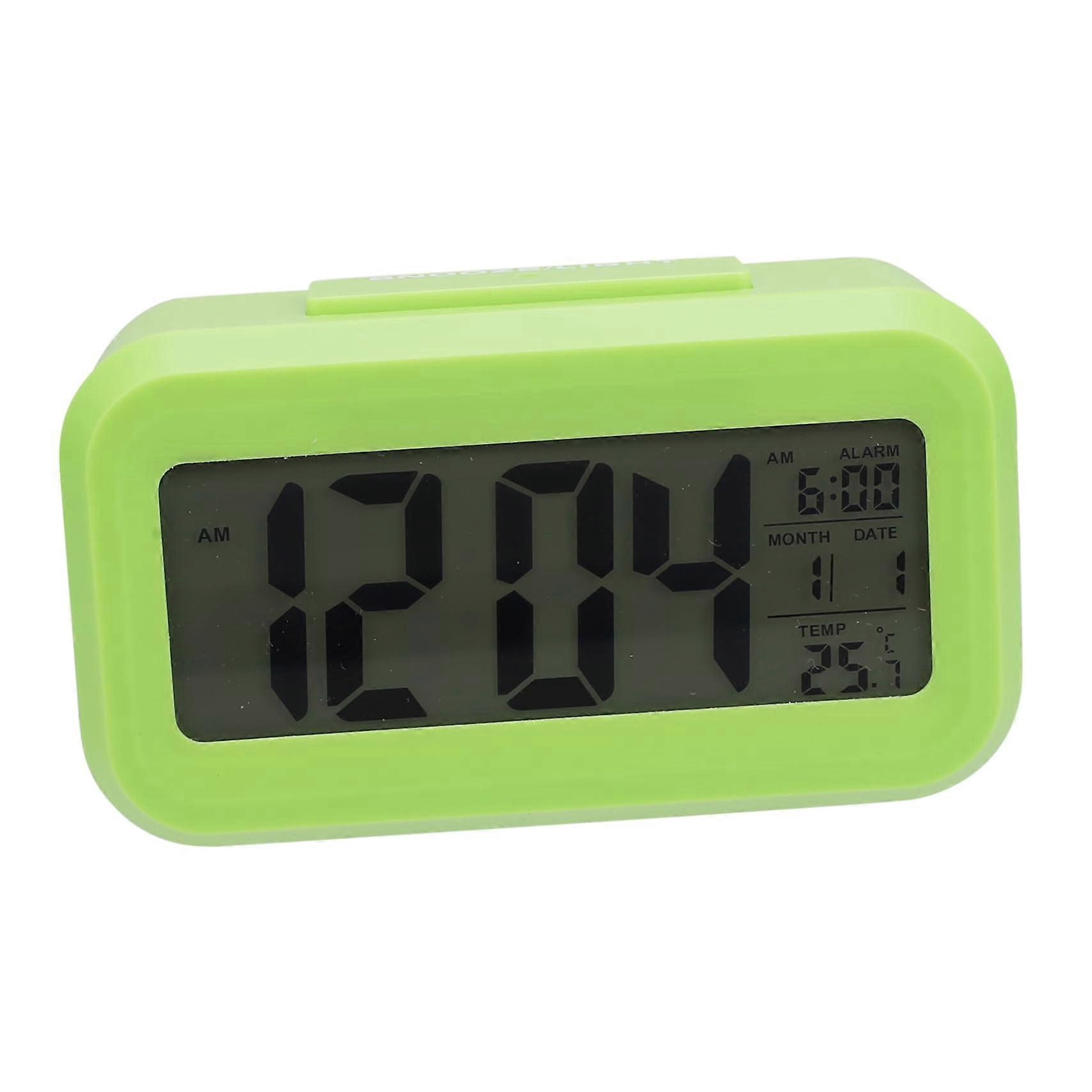 Digital Alarm Clock with Date Temperature Display Snooze Night Light Silent LCD for Bedroom Office