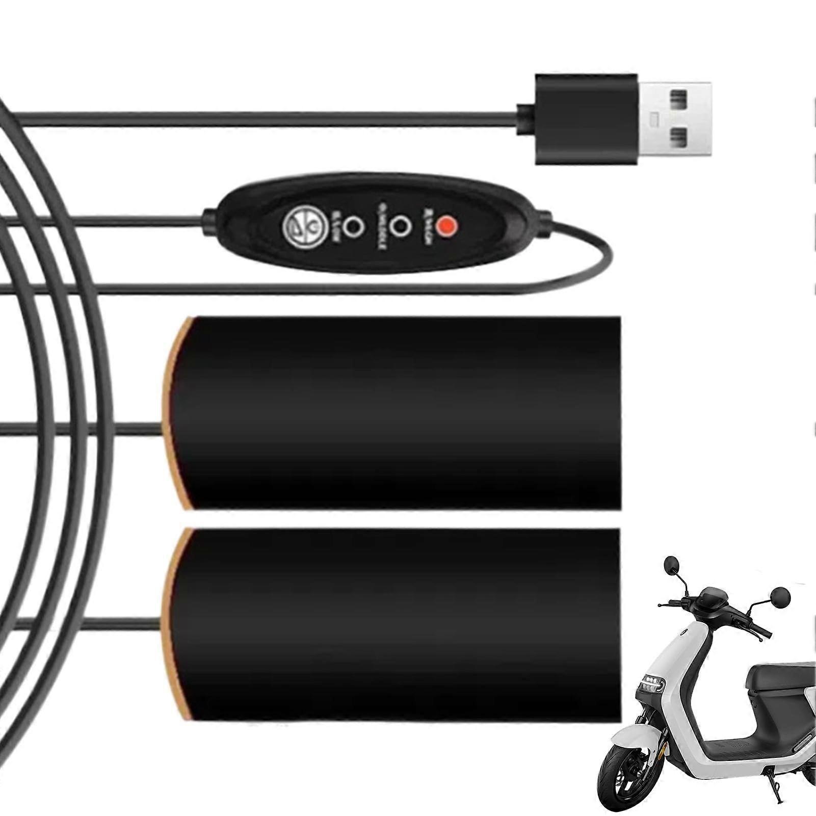 Heated Motorcycle Grips USB Powered with Fast Heating 10s and Adjustable Heat for Electric Scooters