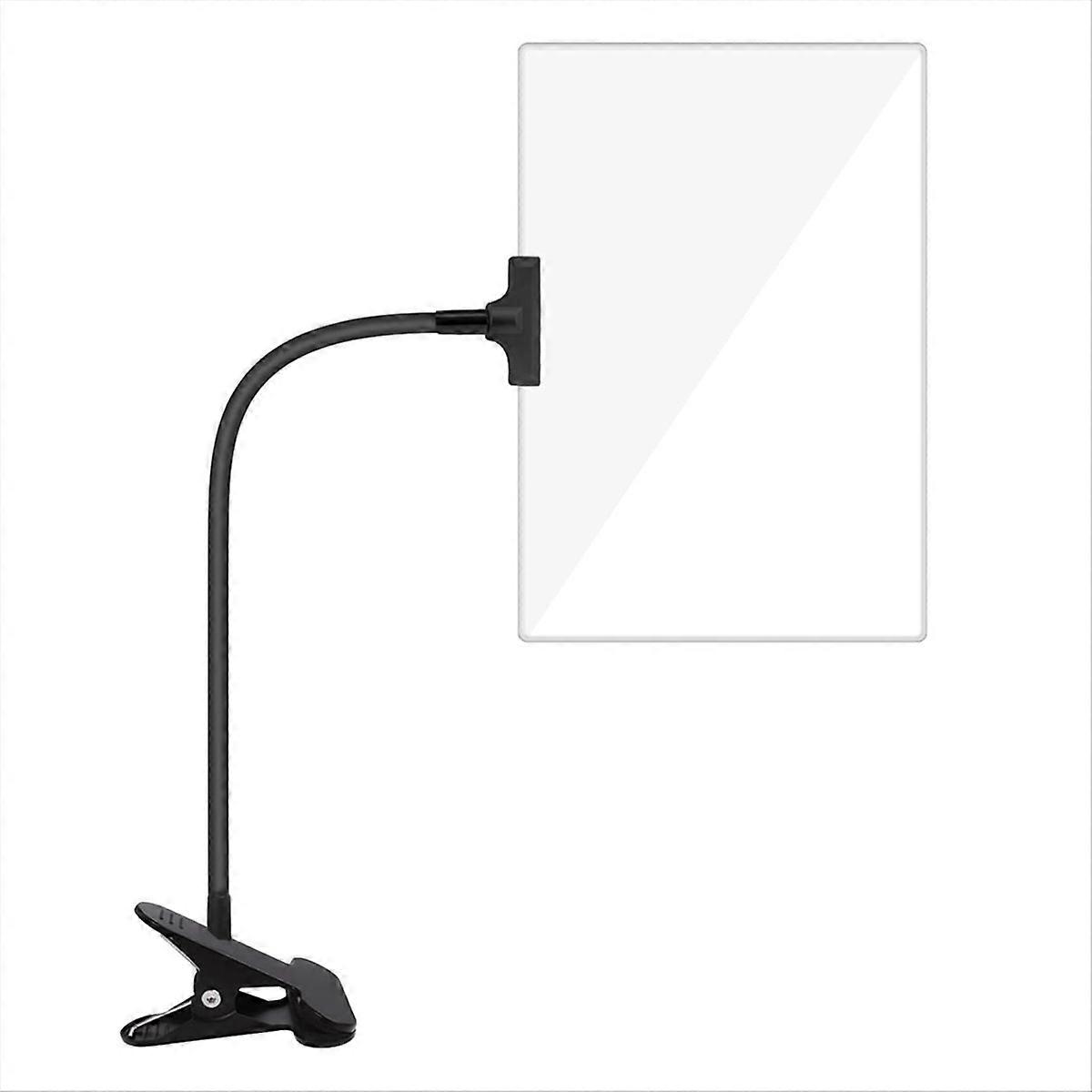 Lupa 5X com clipe, lupa de 6x3,5 polegadas com braçadeira ajustável, pescoço de ganso flexível, clipe