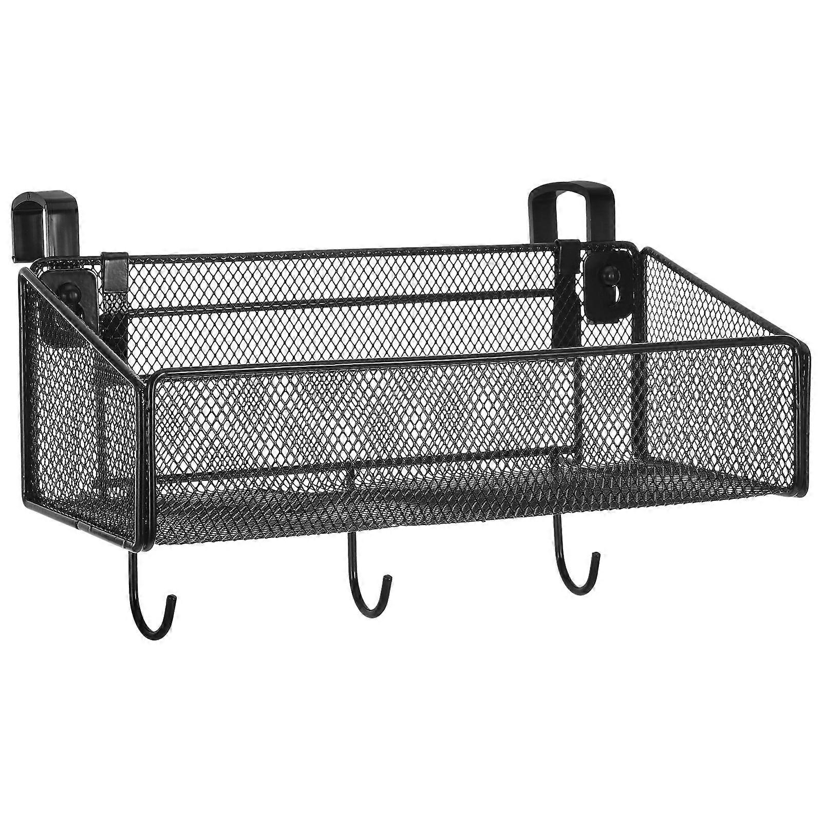 Black Bedside Hanging Basket Metal Storage Organizer for 1Set Use