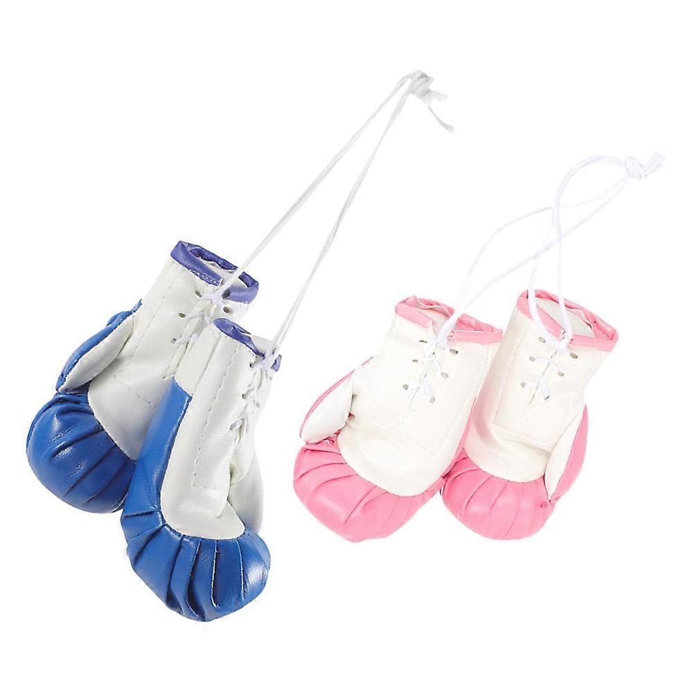 Boxing Gloves Hanging Decor for Car Mirror 4Pcs Artificial Simulation Charm