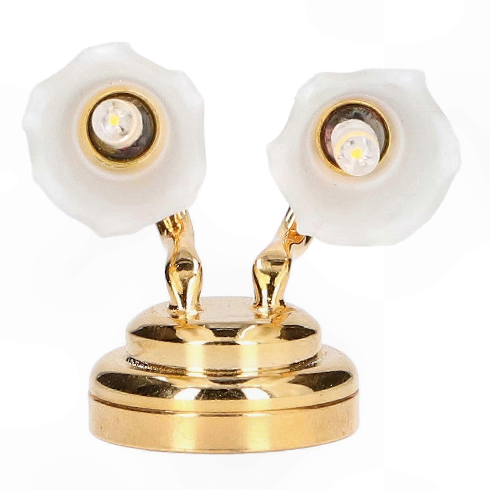 LED Wall Lamp for Dollhouse Decoration, 1:12 Scale Miniature Light with Switch Button