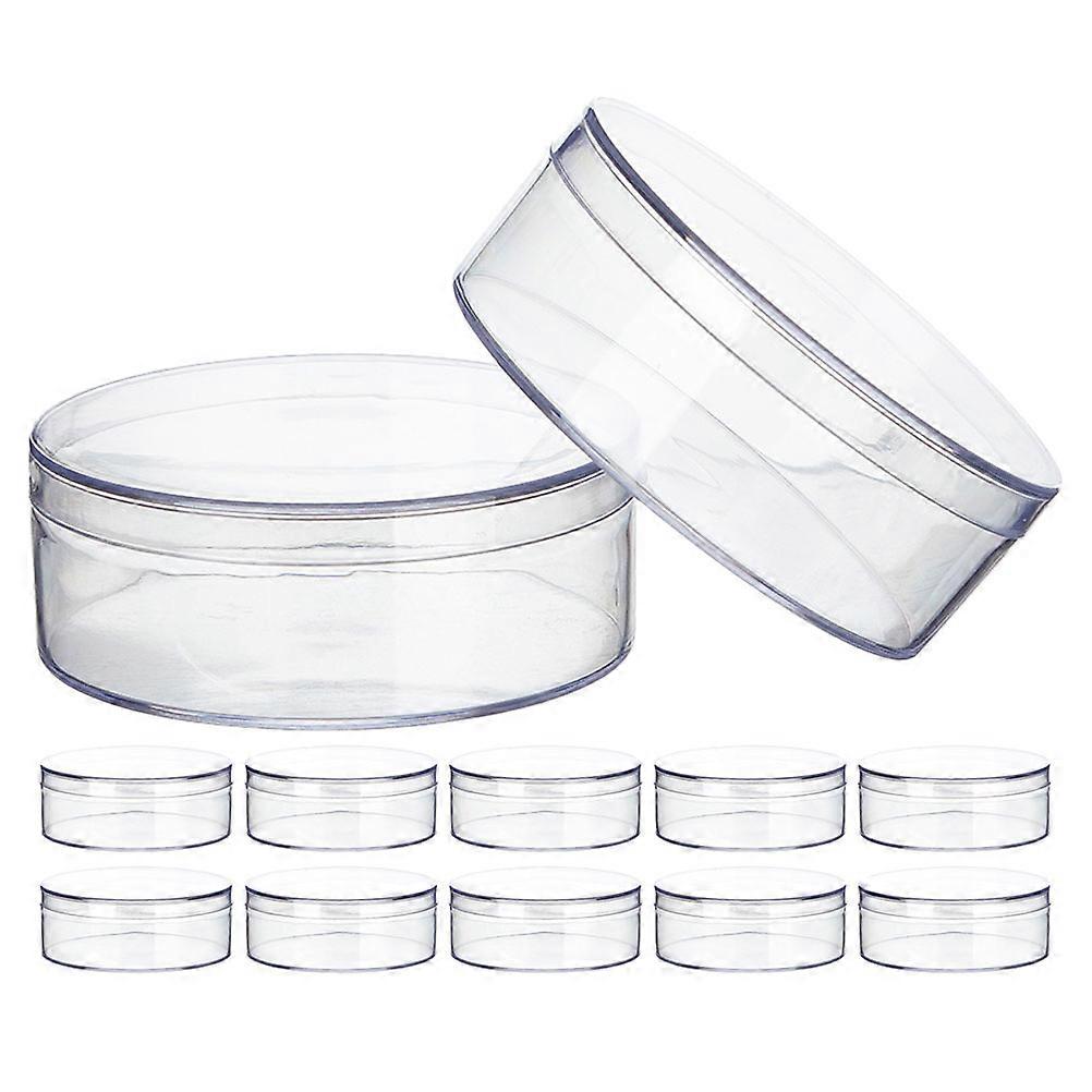 12Pcs Clear Round Candy Box for Party with Lid Transparent Organizer