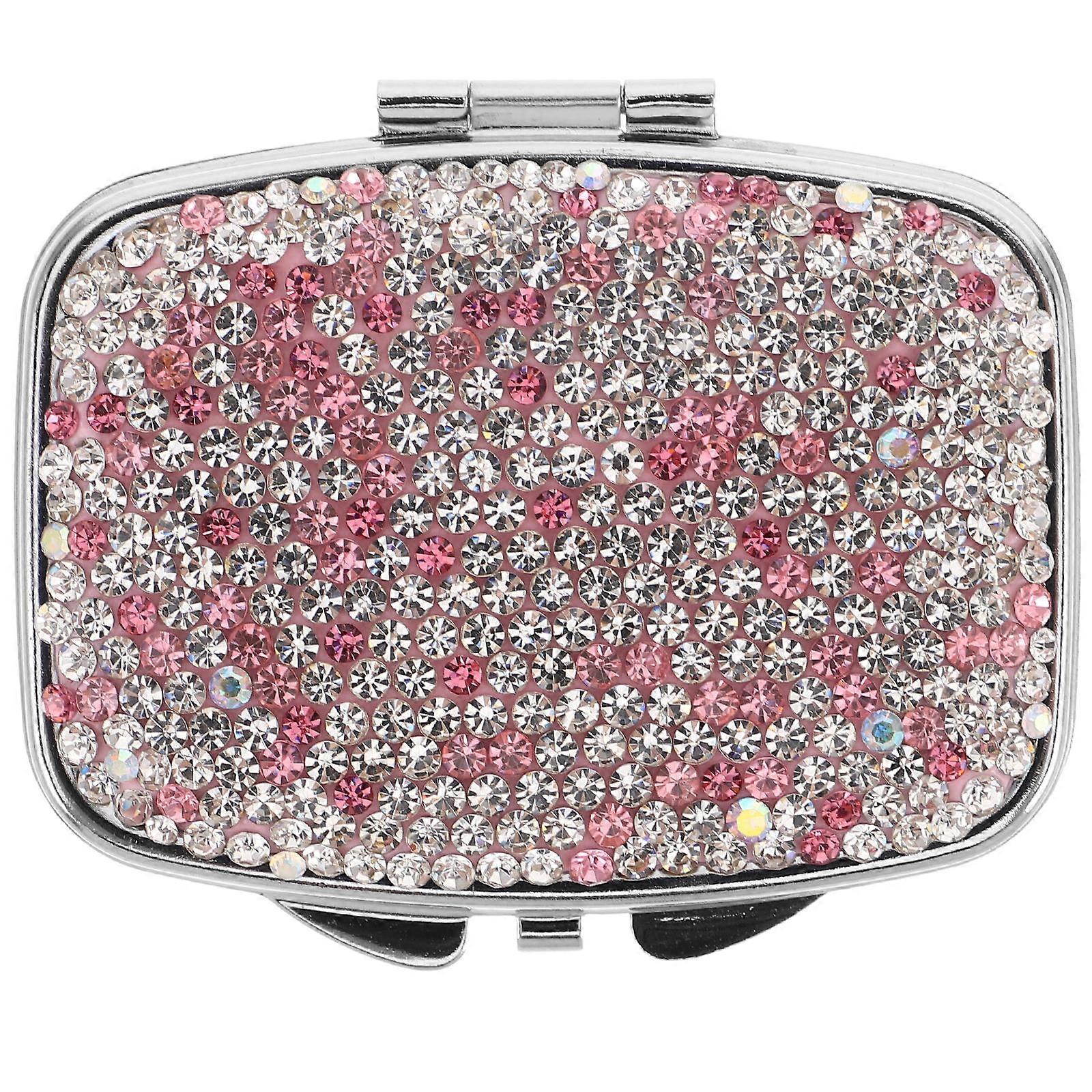 Mini Pill Organizer with Rhinestone Design for Daily Storage Use