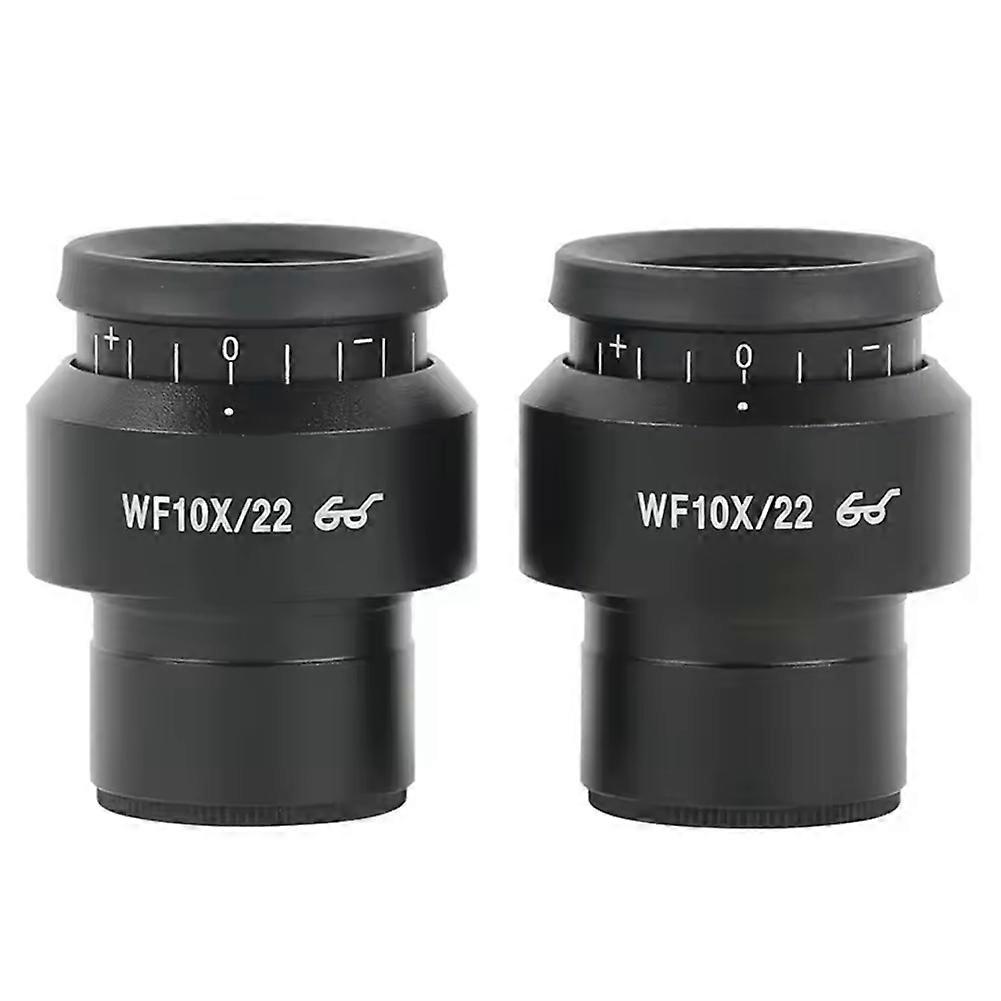 2PCS WF10X/22 Microscope Wide Angle Eyepiece Ocular Eyepoint Lens Adjustable Field 30mm Widefield Microscope Eyepiece