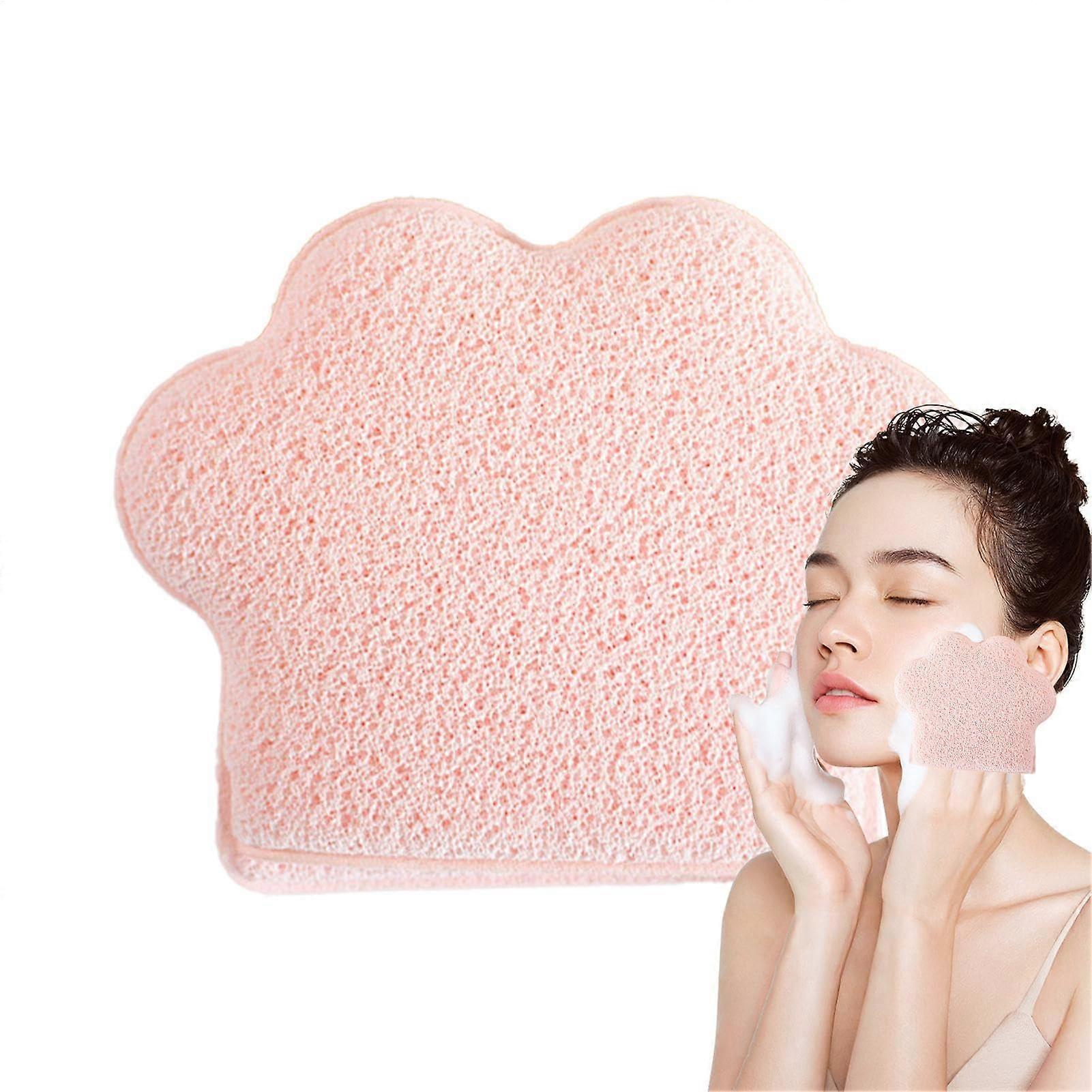 Facial Cleansing Sponge Cat Paw Soft Makeup Remover Deep Pore Exfoliation Reusable Pink
