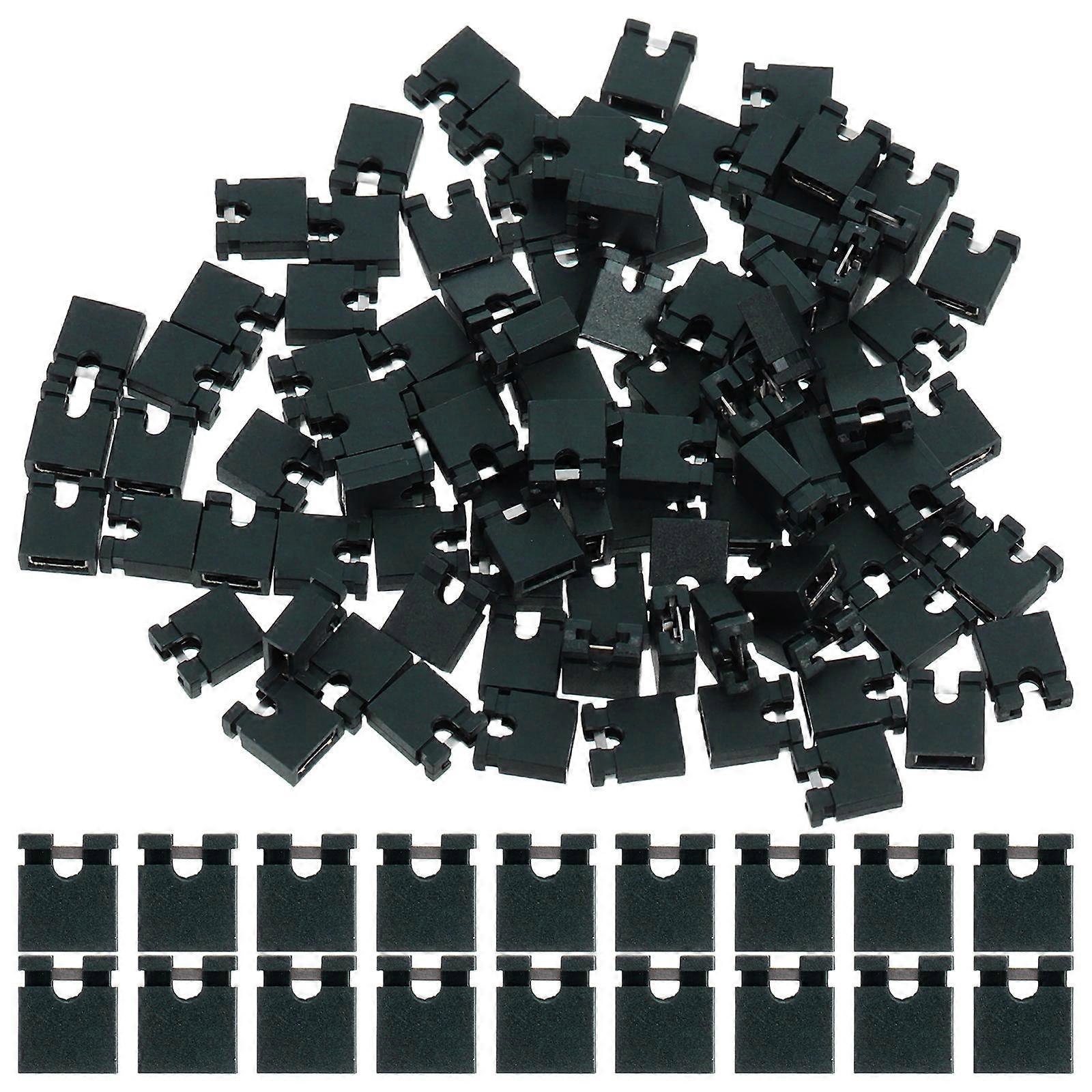 Jumper Cap Black for Short Circuit Connection 100Pcs Plastic