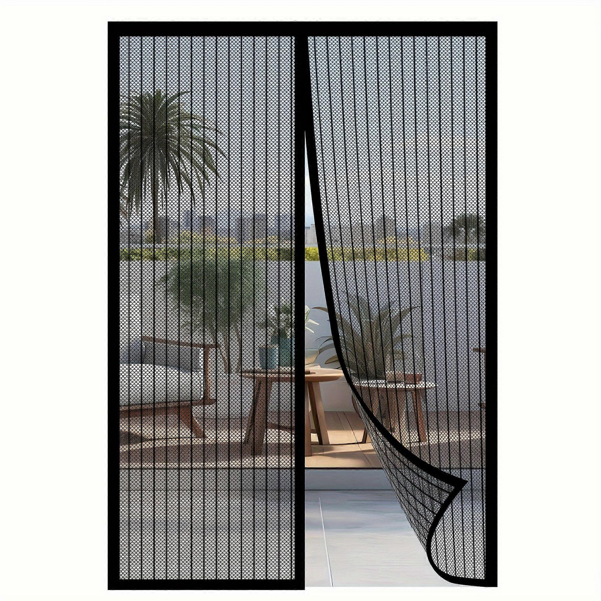 1pc,Magnetic Screen Door - Self-Sealing,Mesh Partition Keeps Bugs Out - Satin Weave, Linen-Like Material, for Various Room Types