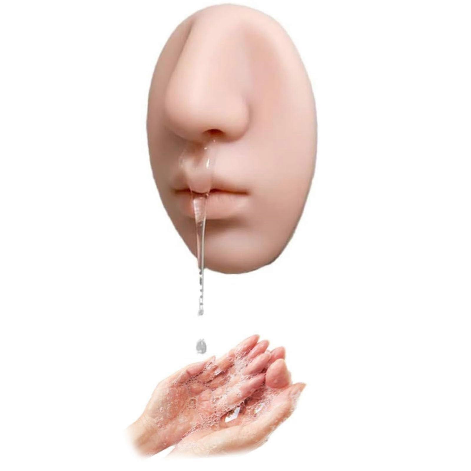 Novelty Soap Dispenser with Funny Nose Shape, Soft Silicone Wall Mounted Design for Bathroom Liquid Soap