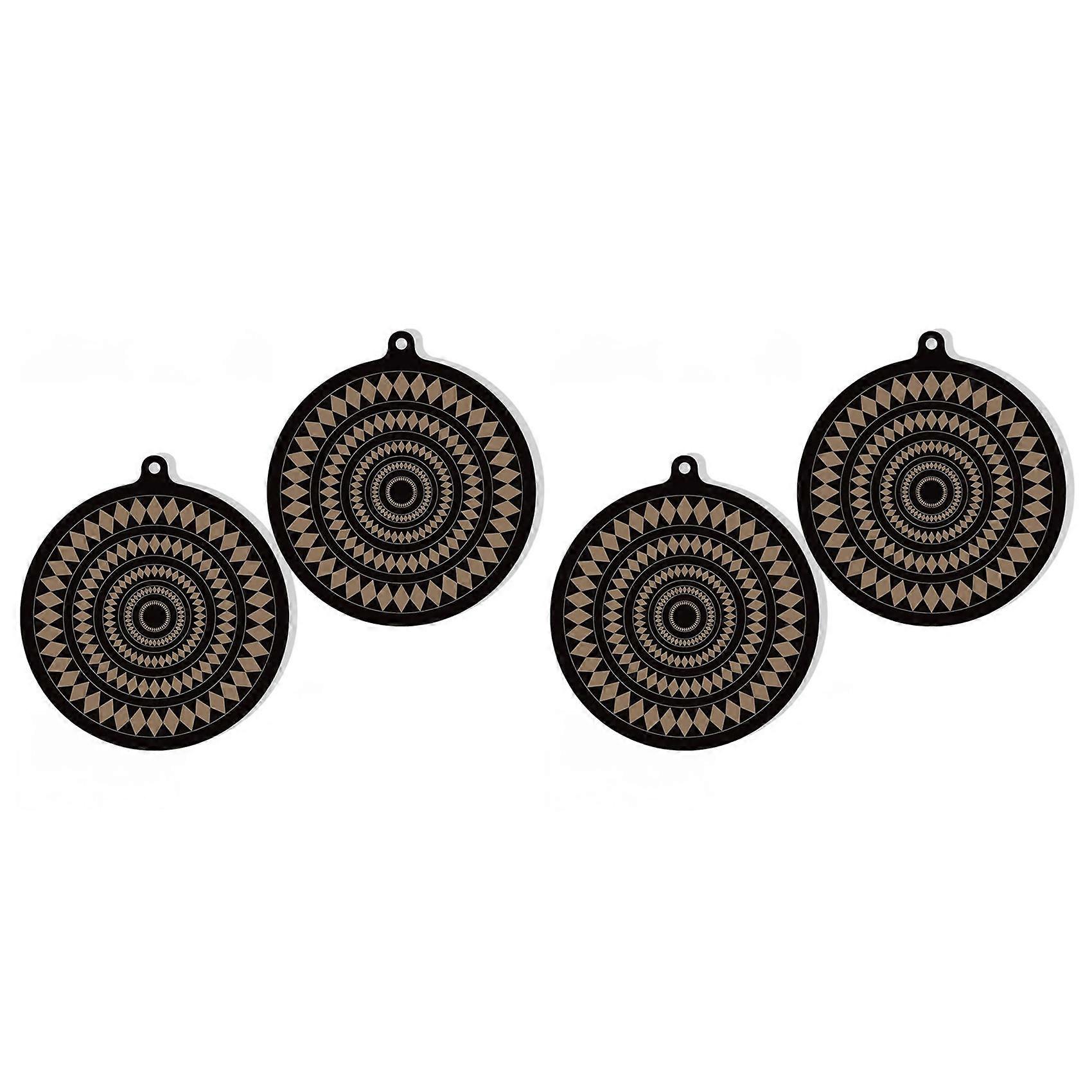 4 PCS Thermochromic Silicone Induction Cooktop Protector Mat - Non-Slip Induction Cooktop Mat for Induction Cookware