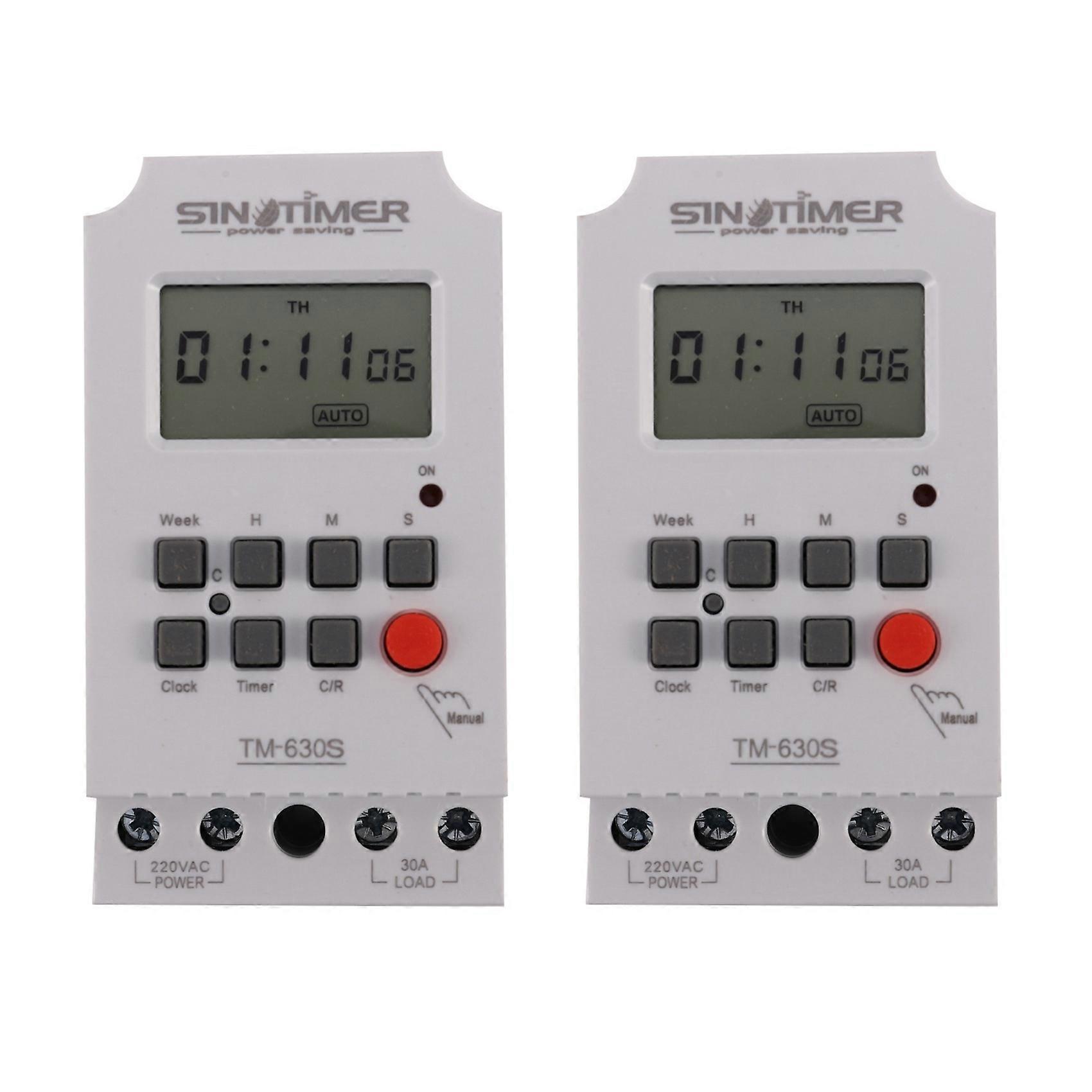 Sinotimer 2X Tm630S-2 220V Seconds Control Timer Switch Large Screen Digital Display Pin Voltage Output Time Controller