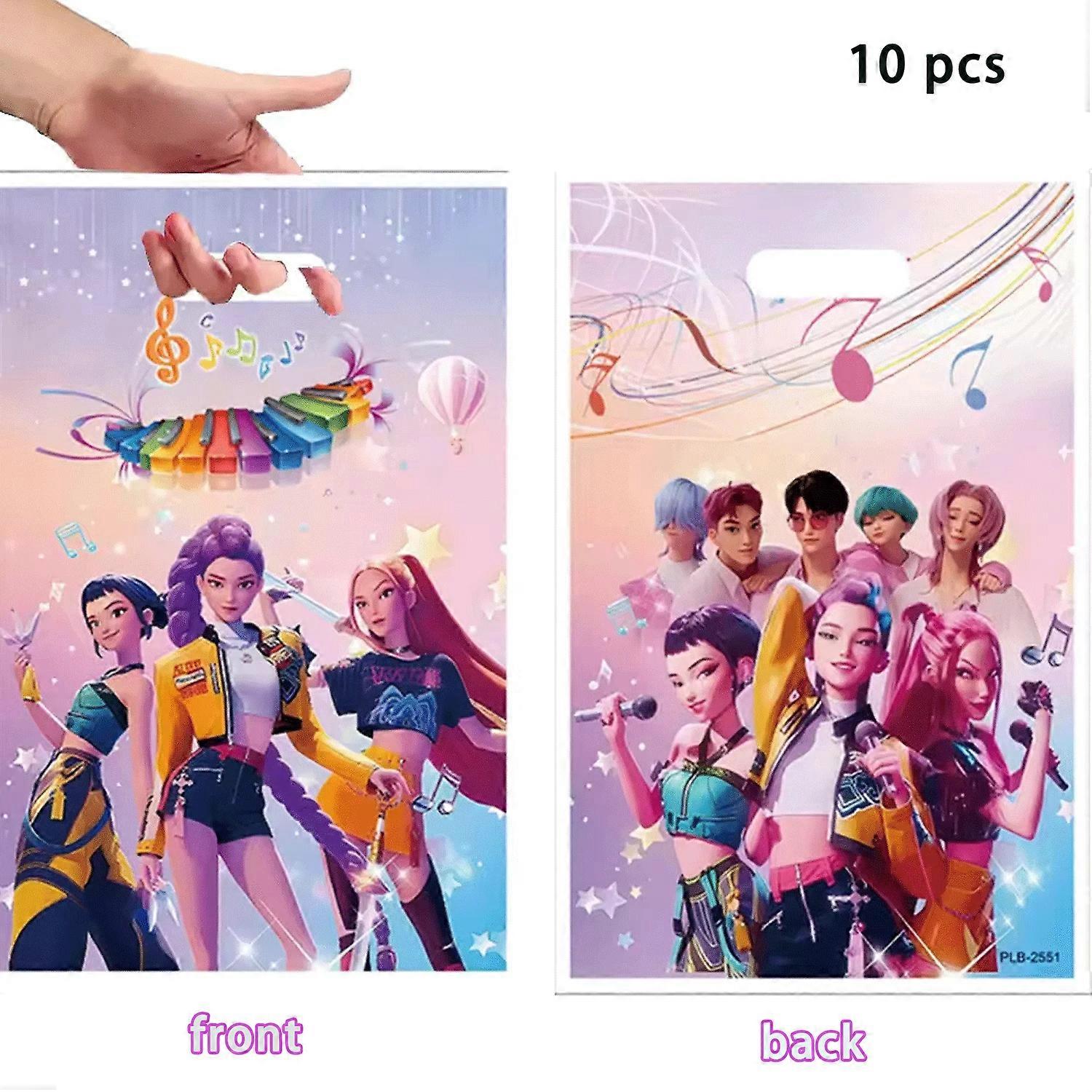 Sac cadeau jetable pour f��te sur le th��me d'anime populaire, sac �� bonbons HUNTRX Saja, fournitures d'organisation de d��coration de f��te pou