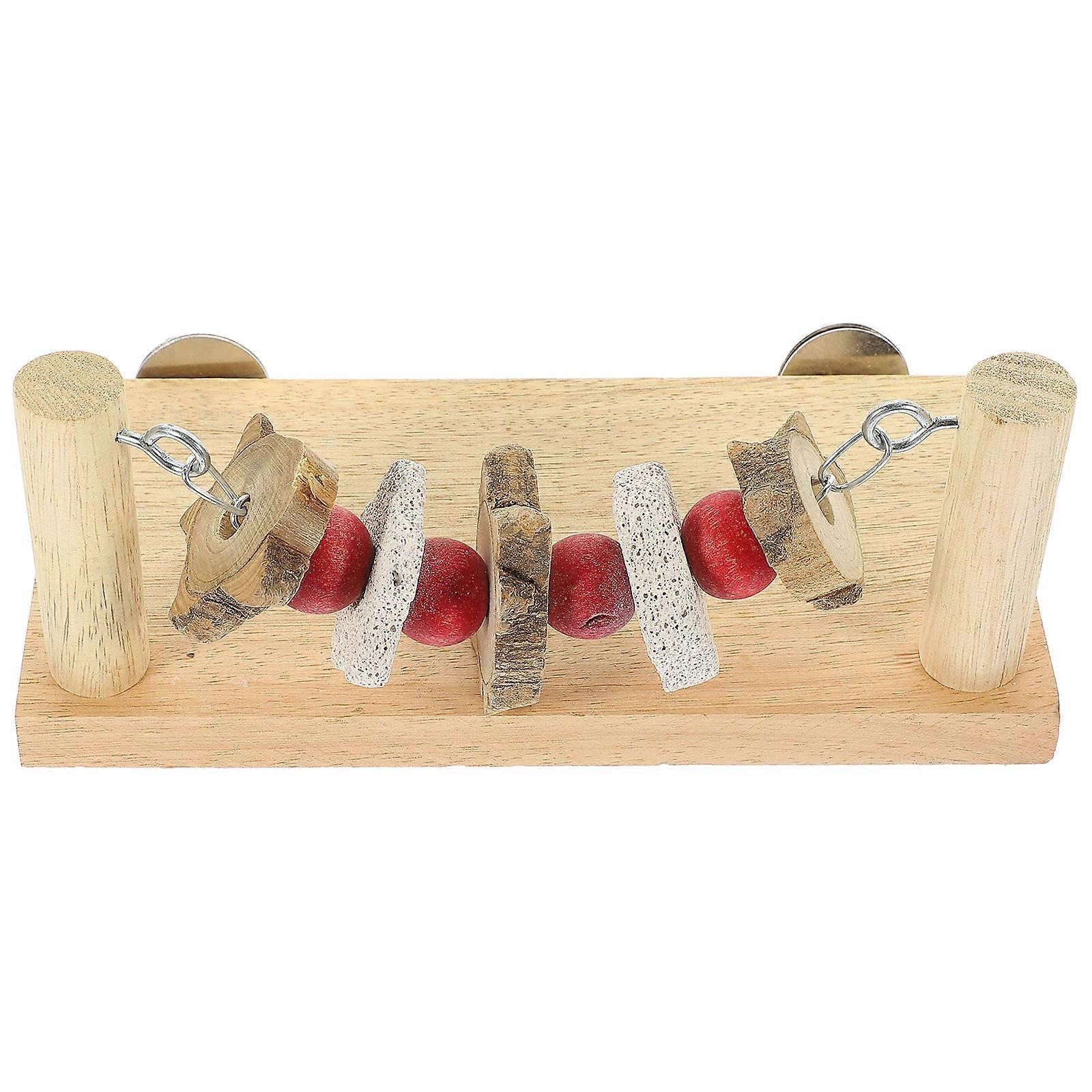 Parakeet Perches for Cage Wooden Bird Perch Platform with Chew Toy 5Pcs