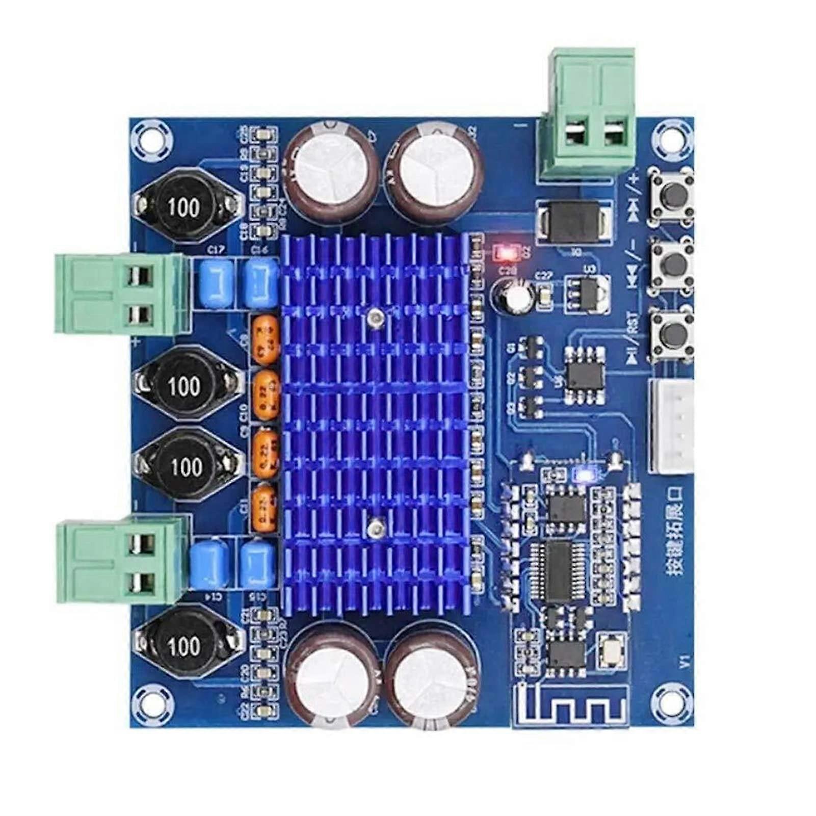 Audio Amplifier Board TPA3116D2 Bluetooth 5.0 2x50W Stereo Power Amplifier 12V 24V Compact Module 90x85x26mm