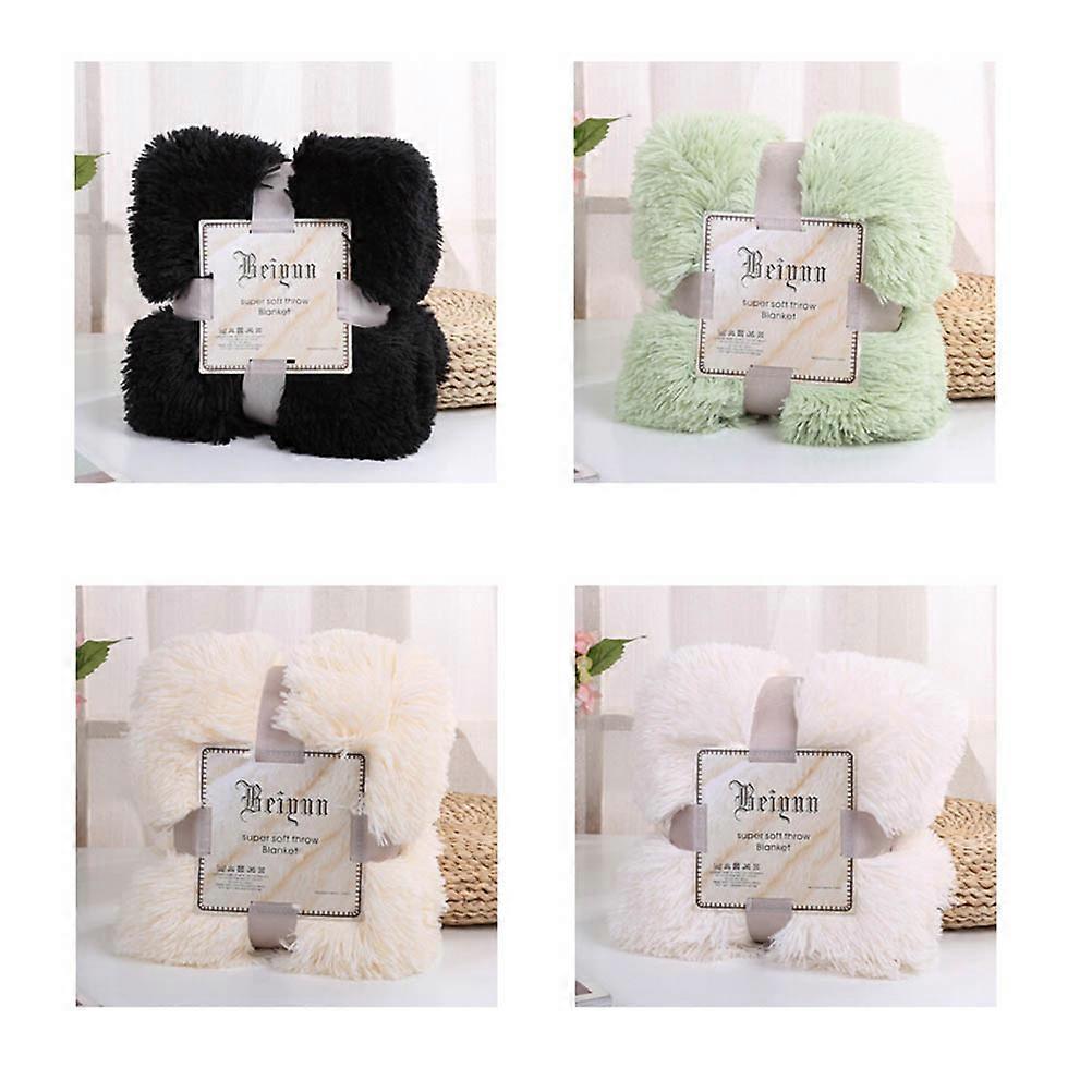 Solid Color Blanket Baby Cover Blanket for Warming Use Black Plush Throw