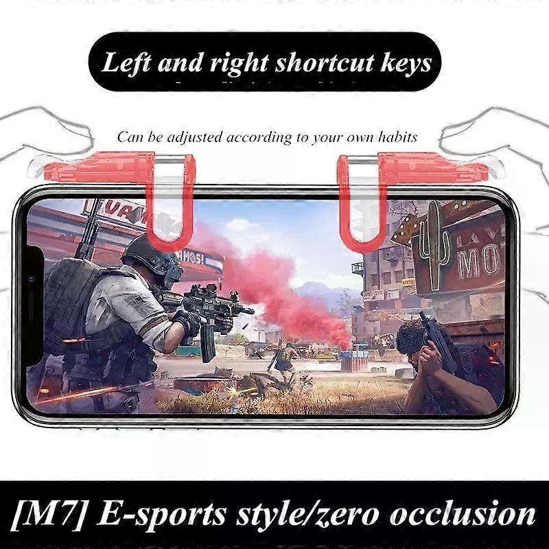 2pcs Mobile Phone PUBG Game Trigger Controller M7 for IPhone IOS Android L1R1 Aim Shooting ABS Alloy Key Button Gamepad Joystick